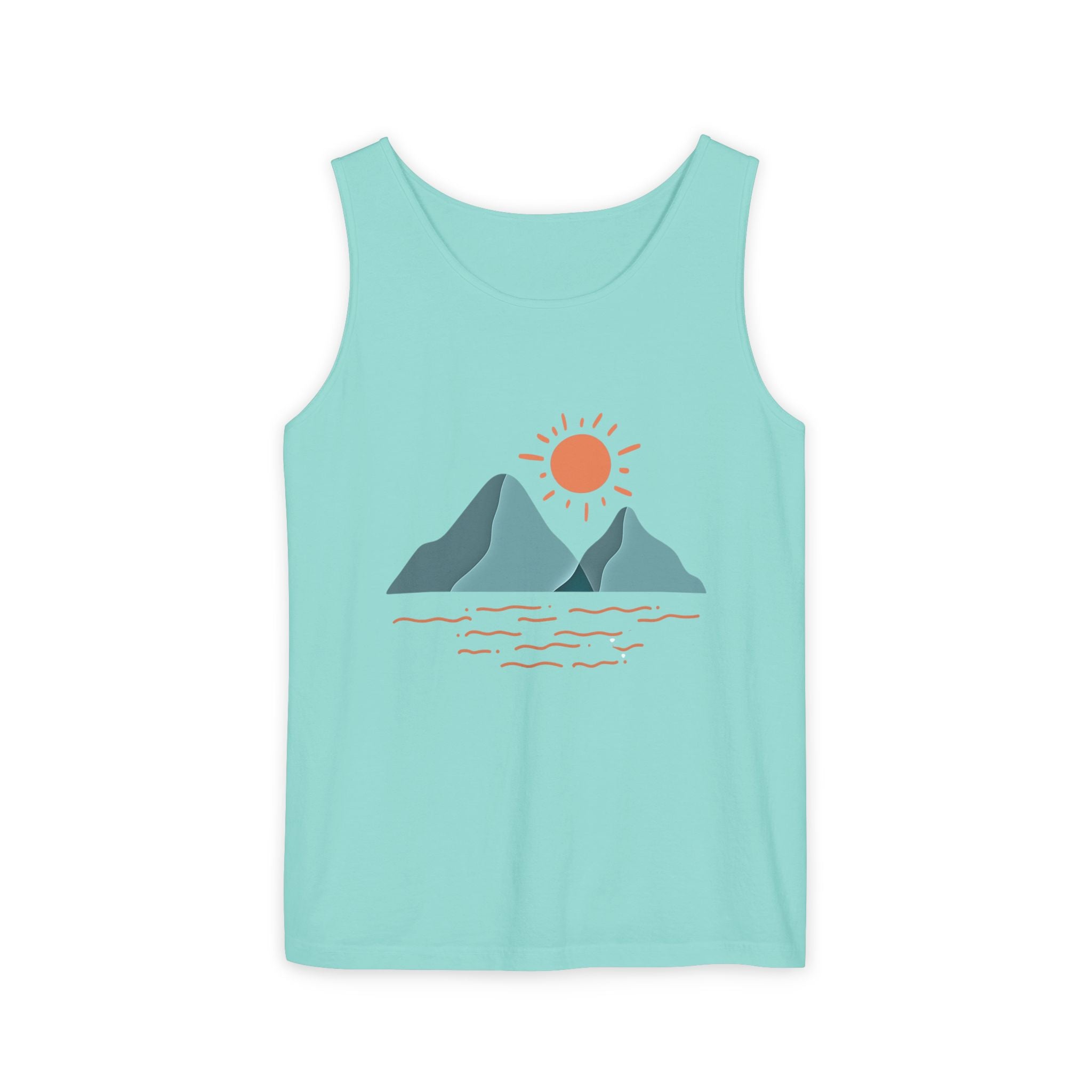 Mountain Sunrise Tank Top - Comfort Colors Garment-Dyed Unisex Muscle Tank | Soft Cotton Nature-Inspired Summer Shirt