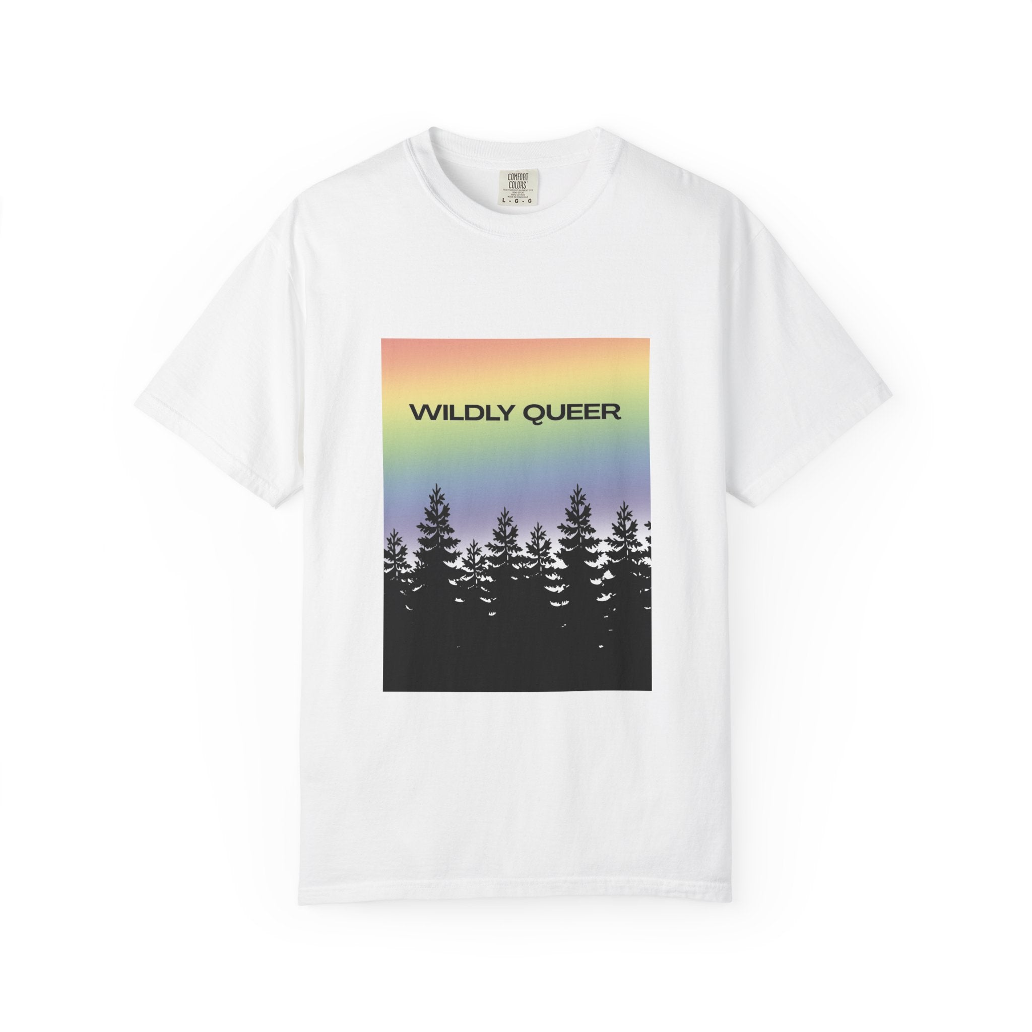 Wildly Queer Pride T-Shirt | Queer Forest Tee | Lesbian LGBTQ+ Shirt | Rainbow Tree Graphic | Gay Pride Apparel | Wild & Wander Merch