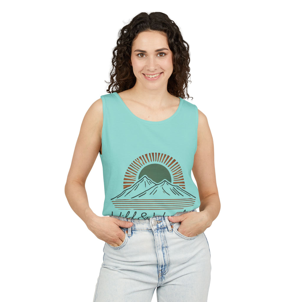 Wild & Wander Logo Tank - Comfort Colors Garment-Dyed Tank Top | Soft Adventure Lifestyle Shirt