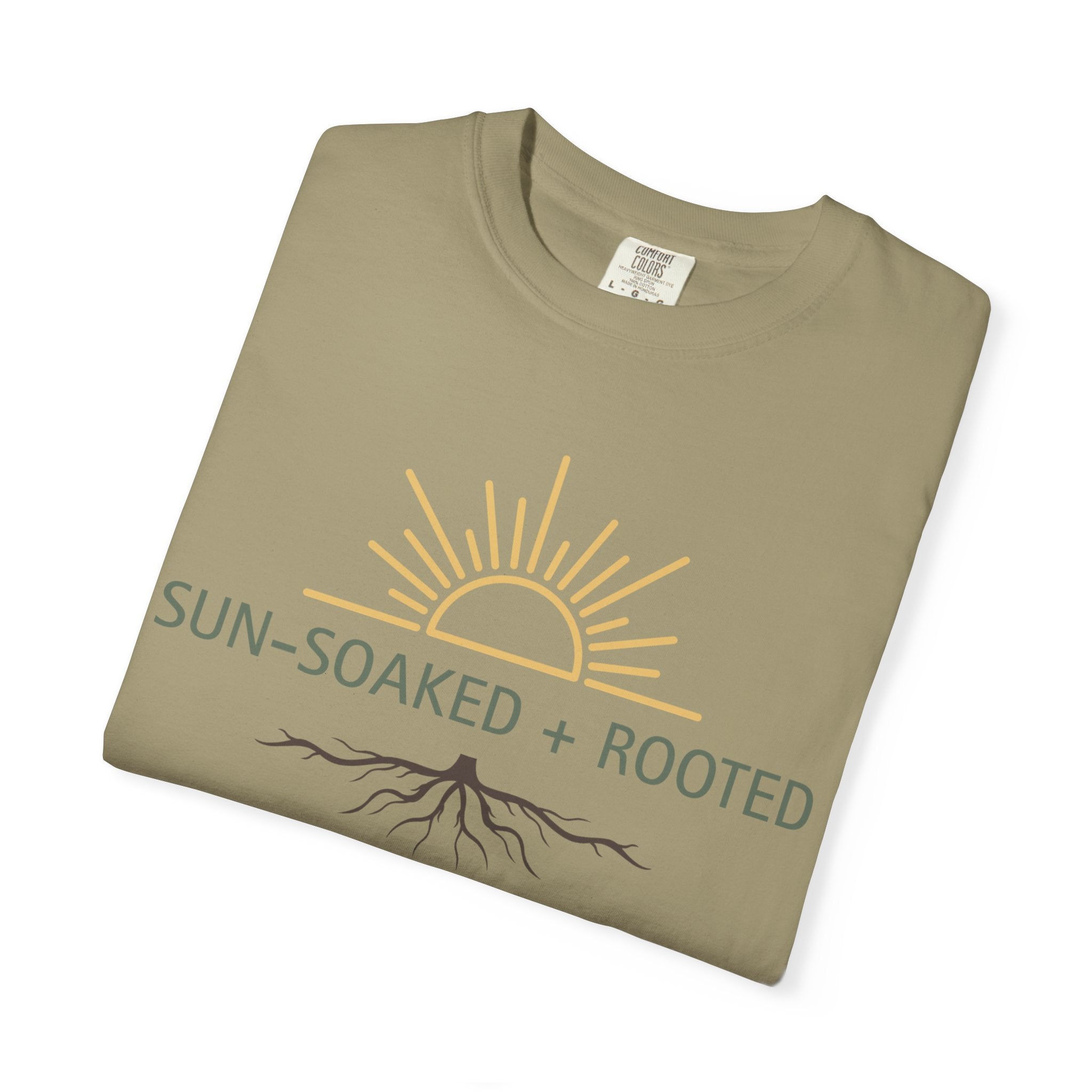 Wild & Wander Sun-Soaked + Rooted Tee - Comfort Colors Boho T-Shirt for Soft Summer Days