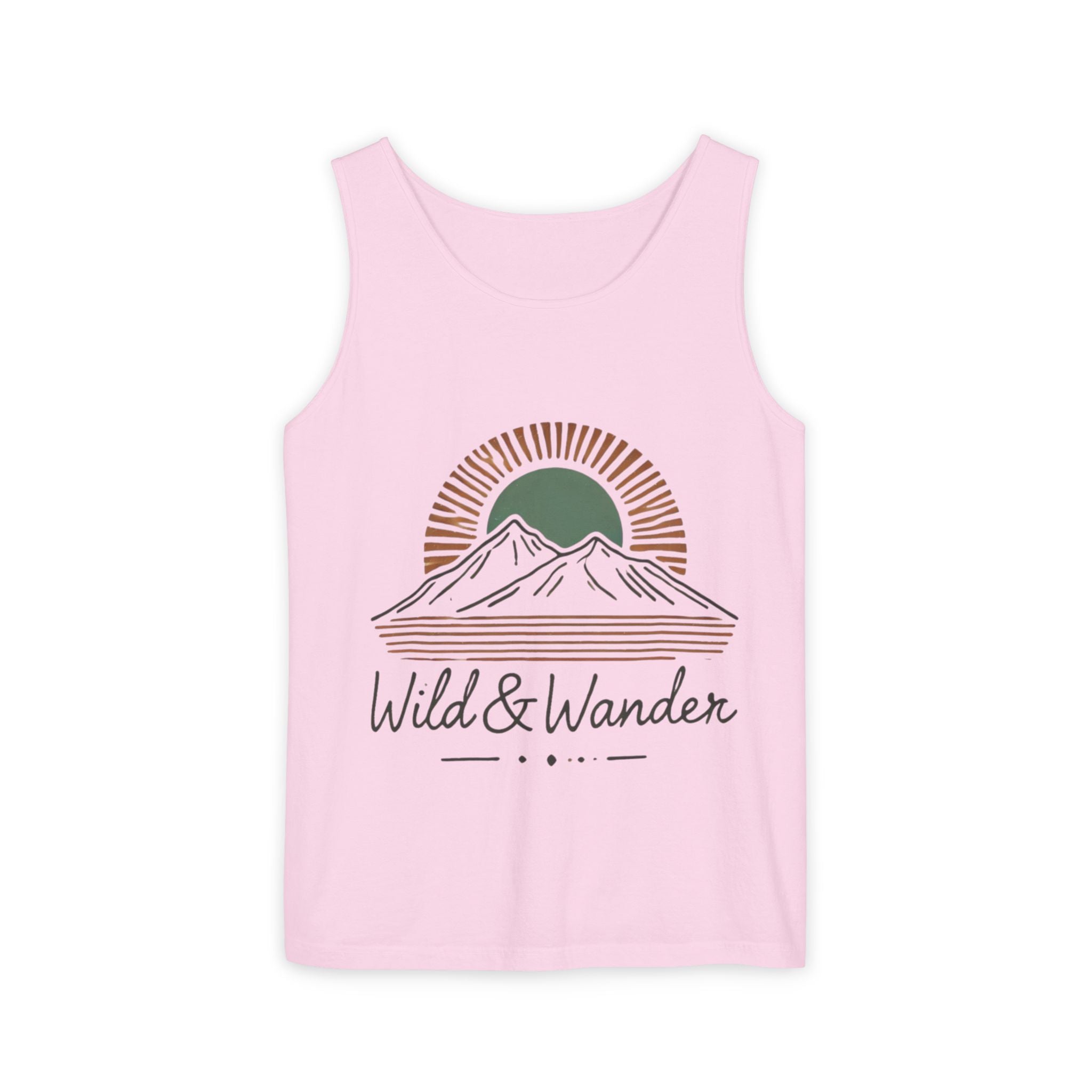 Wild & Wander Logo Tank - Comfort Colors Garment-Dyed Tank Top | Soft Adventure Lifestyle Shirt