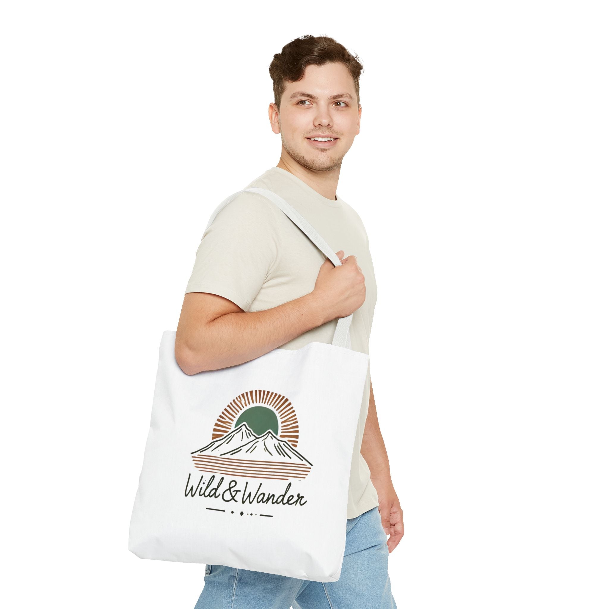 Wild & Wander Logo Tote Bag - Durable All-Over Print Adventure Tote (3 Sizes)