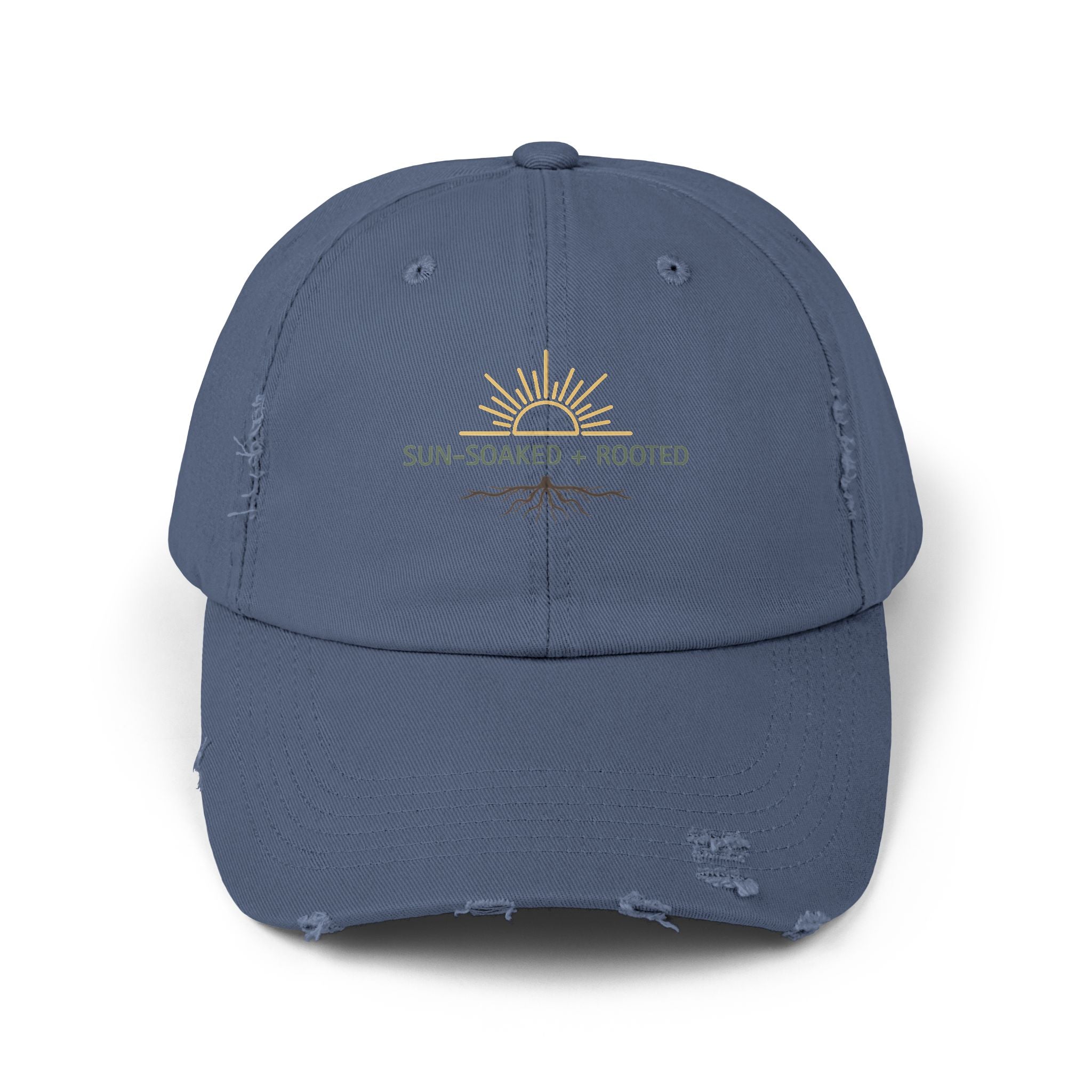 Wild & Wander Sun-Soaked + Rooted Baseball Hat - Boho Distressed Cap for Soft Summer Days