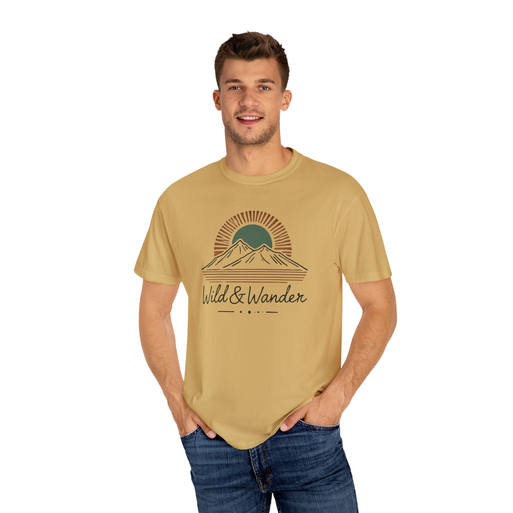 Wild & Wander Logo Comfort Tee | Nature Adventure Shirt | Soft Relaxed Fit Outdoorsy T-Shirt