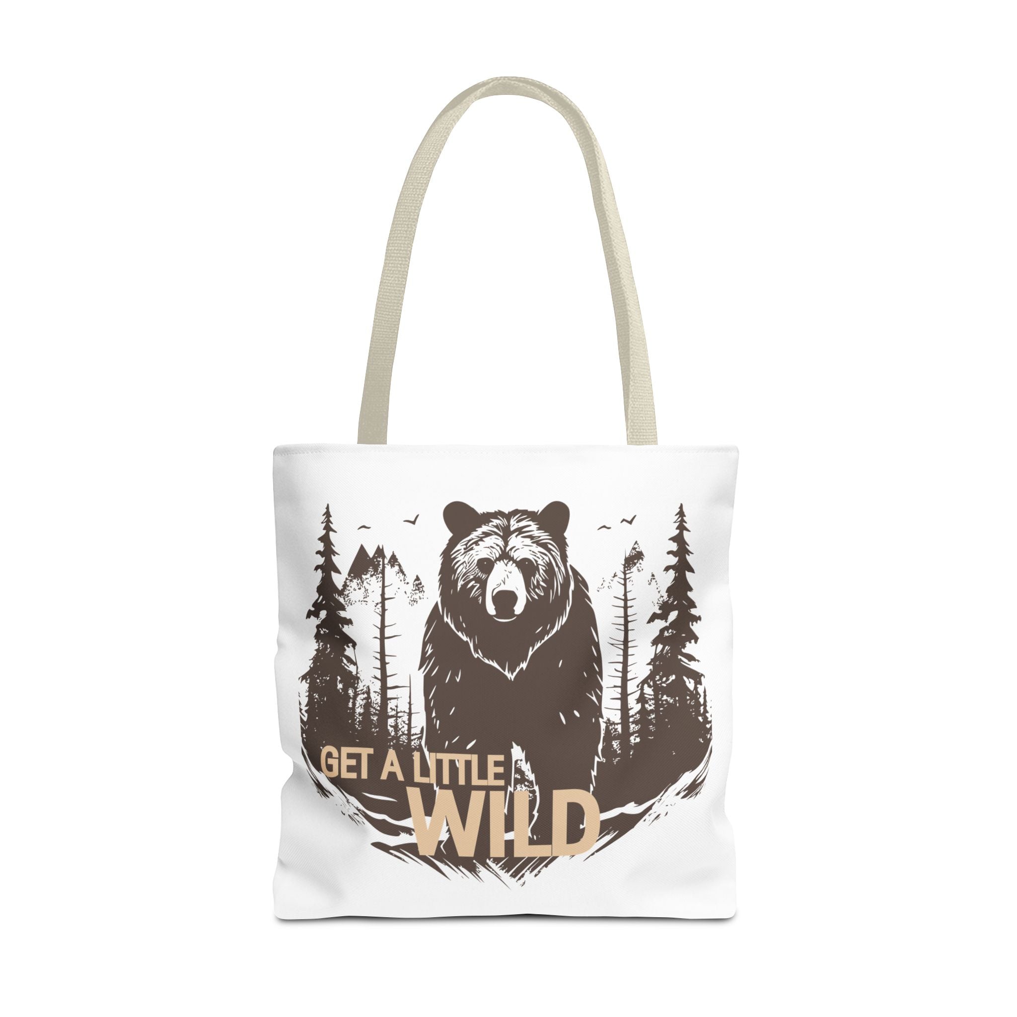 Get a Little Wild Tote Bag - Bear Forest Design | Durable Cotton Handle Market Bag