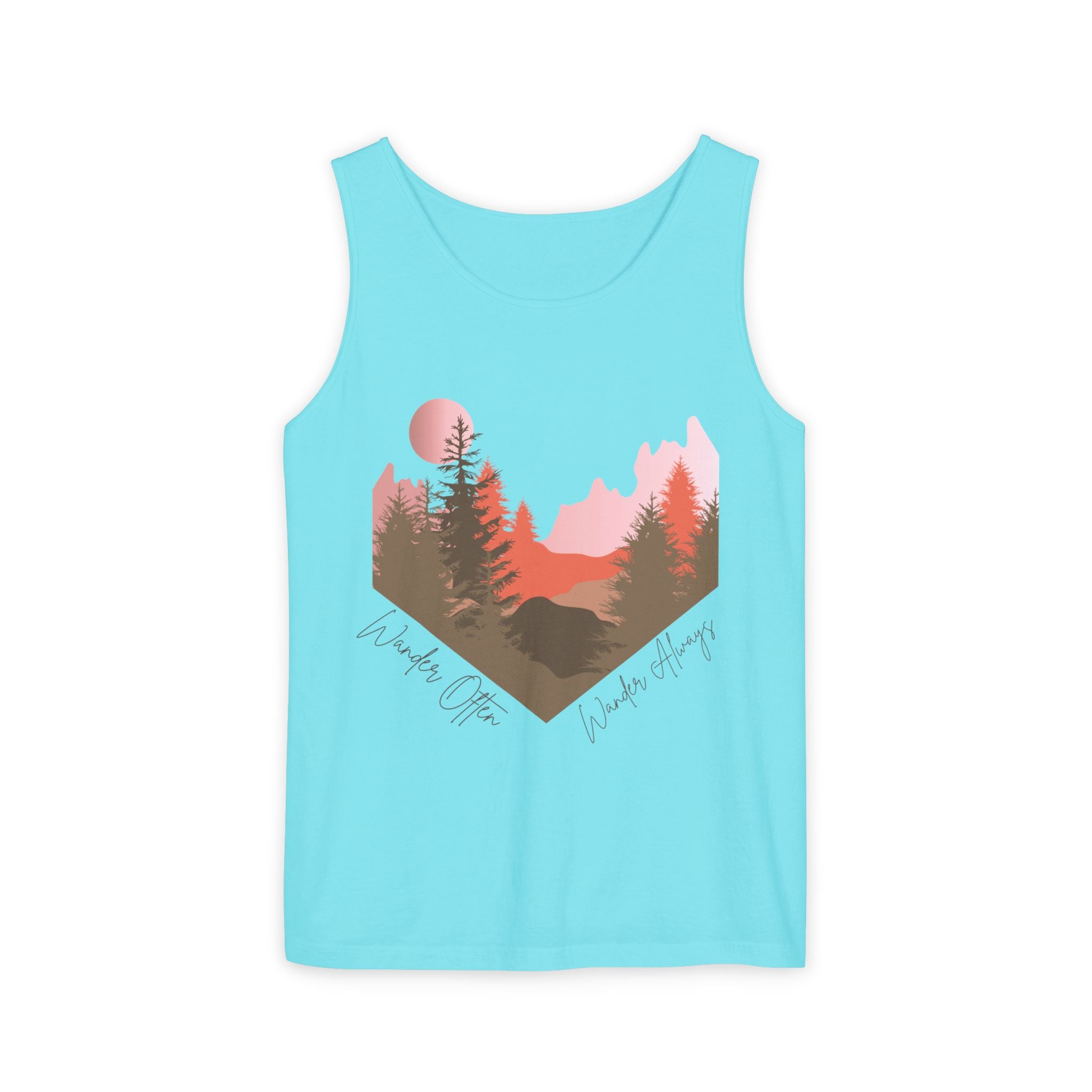 Wander Always Tank Top - Comfort Colors Garment-Dyed Muscle Tank | Wild & Wander Nature-Inspired Summer Shirt