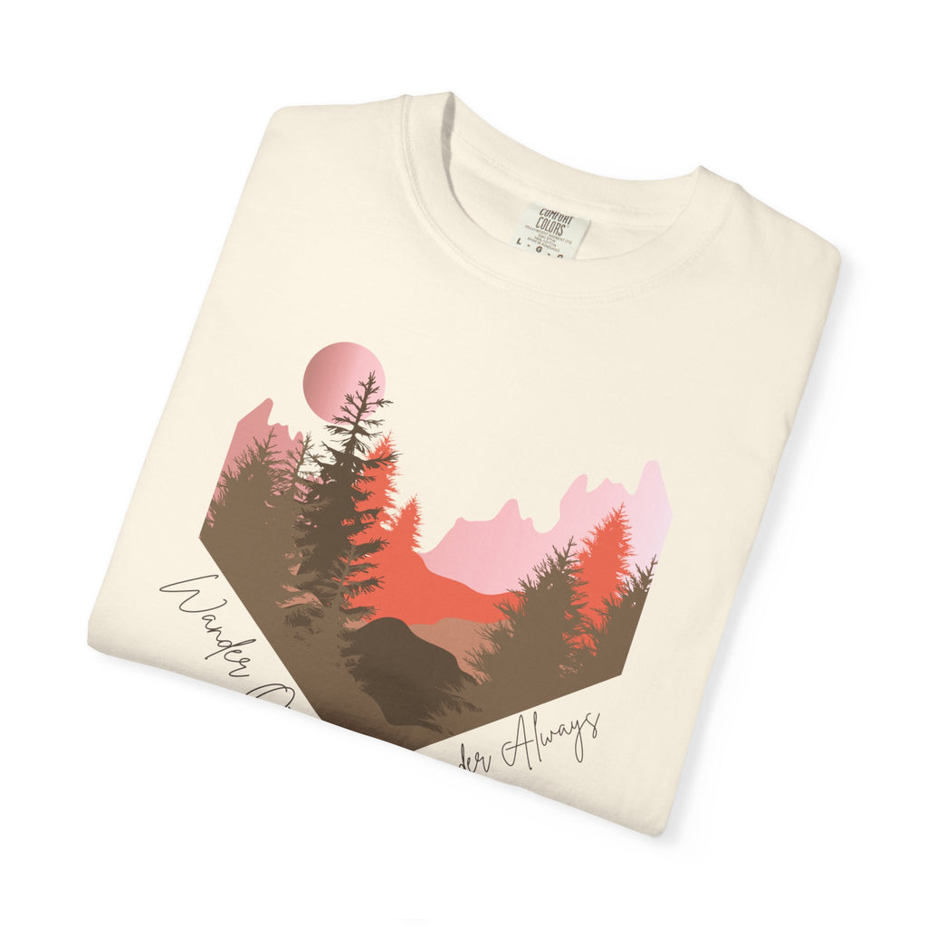 Wander Always Sunset T-Shirt | Wild & Wander Adventure Tee | Comfort Colors Garment-Dyed Shirt