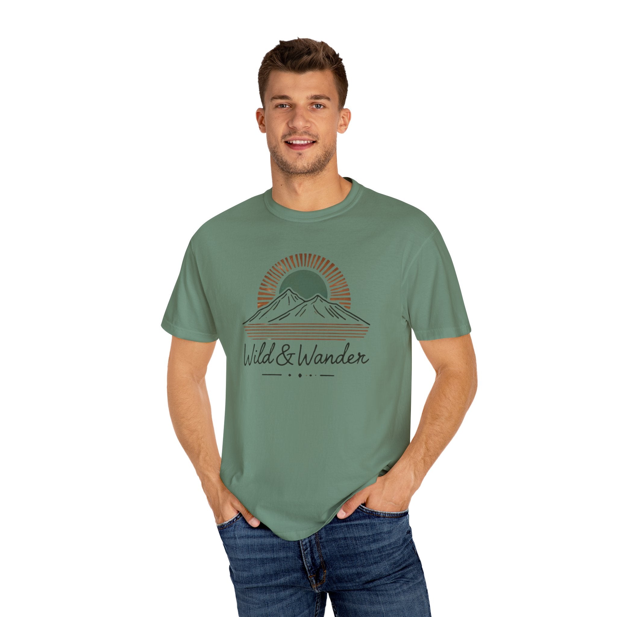 Wild & Wander Logo Comfort Tee | Nature Adventure Shirt | Soft Relaxed Fit Outdoorsy T-Shirt