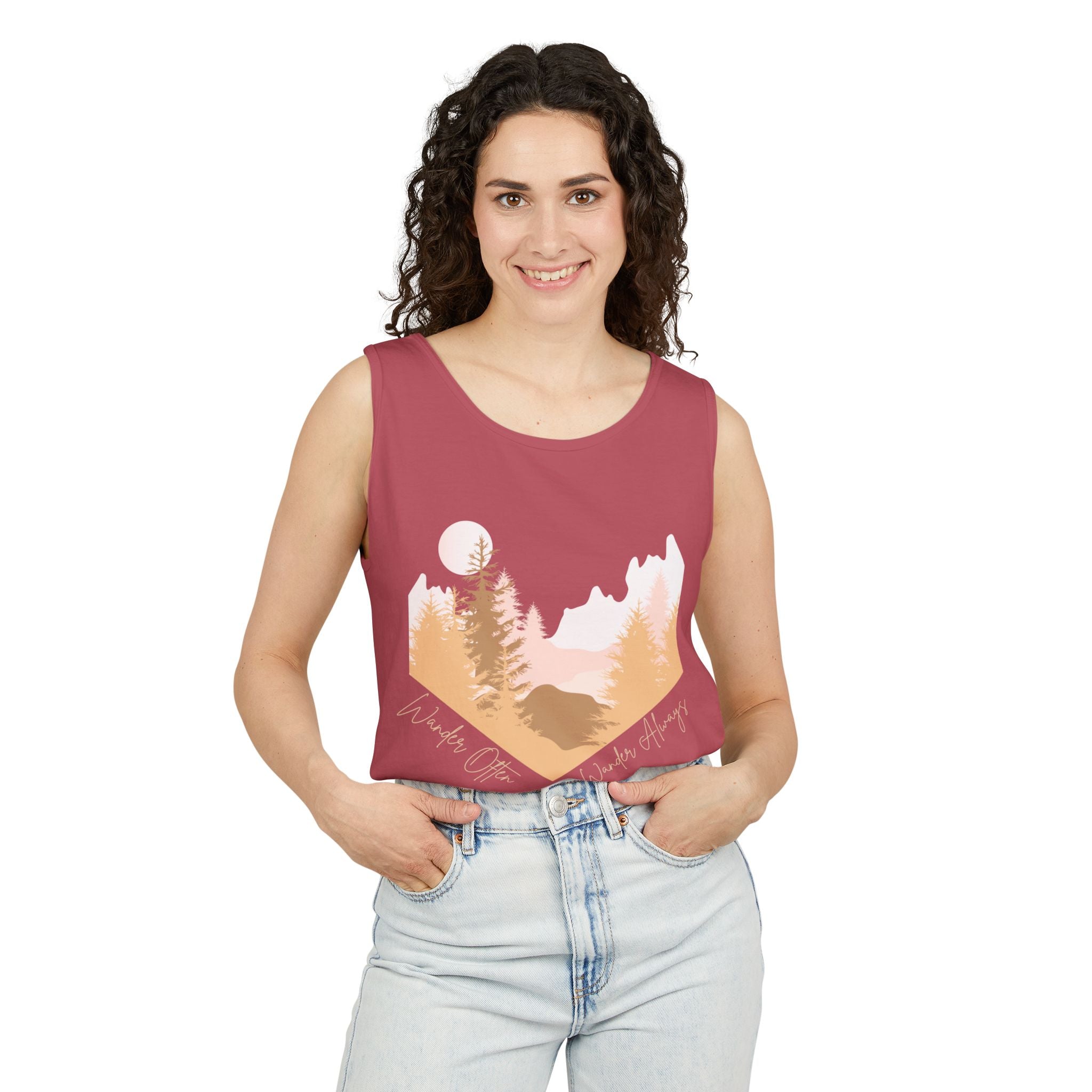 Wander Often Tank Top - Comfort Colors Garment-Dyed Muscle Tank | Earthy Adventure Summer Shirt by Wild & Wander