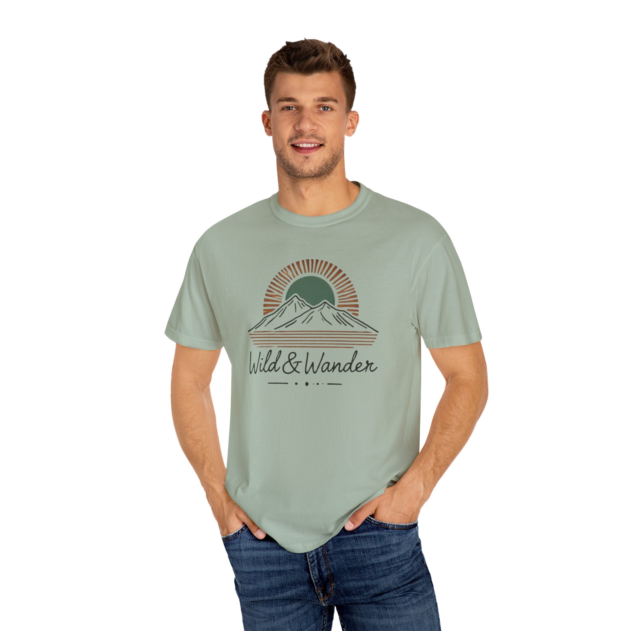 Wild & Wander Logo Comfort Tee | Nature Adventure Shirt | Soft Relaxed Fit Outdoorsy T-Shirt