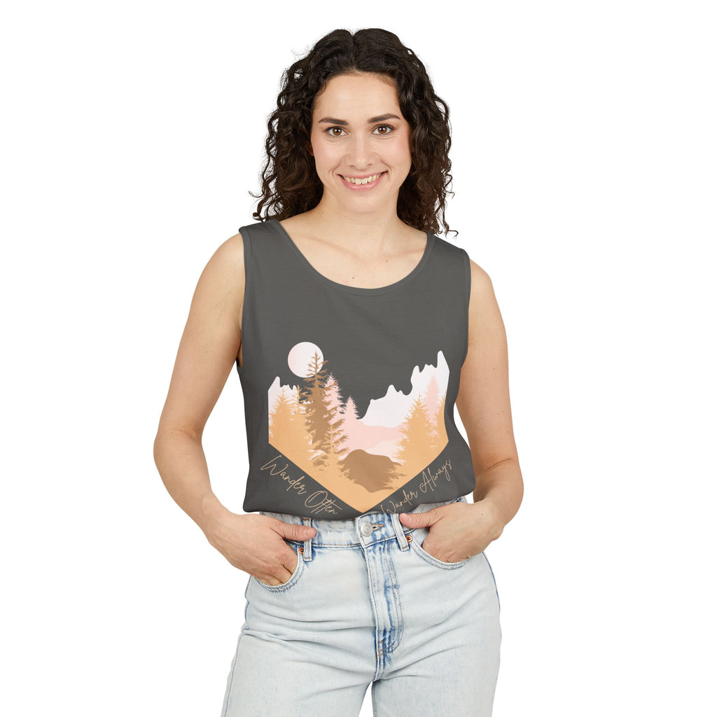Wander Often Tank Top - Comfort Colors Garment-Dyed Muscle Tank | Earthy Adventure Summer Shirt by Wild & Wander