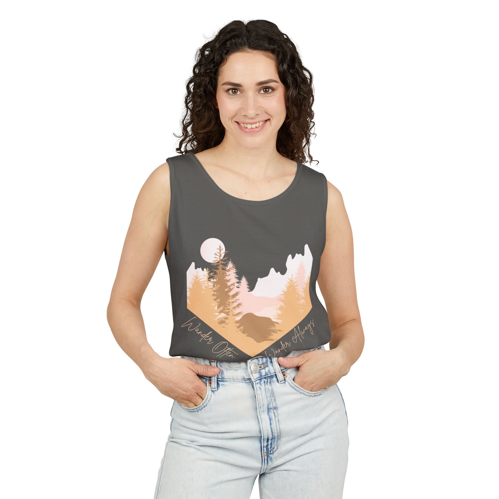 Wander Often Tank Top - Comfort Colors Garment-Dyed Muscle Tank | Earthy Adventure Summer Shirt by Wild & Wander