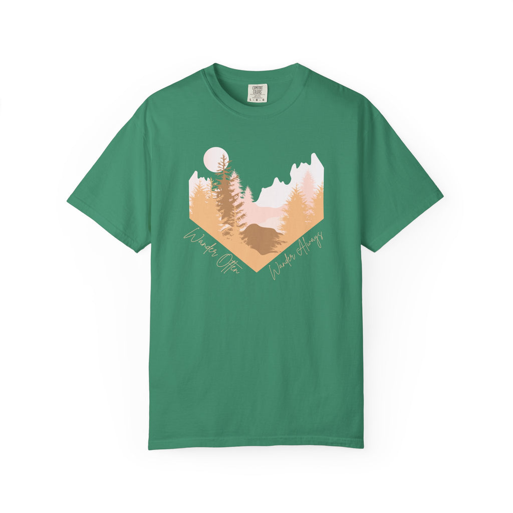 Wander Often Soft Sunrise T-Shirt | Wild & Wander Adventure Tee | Comfort Colors Garment-Dyed Shirt