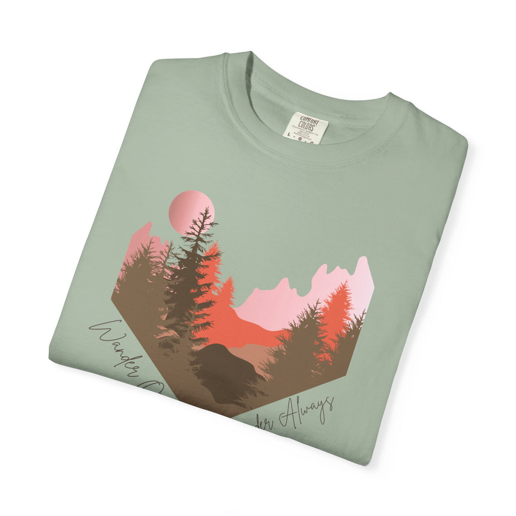 Wander Always Sunset T-Shirt | Wild & Wander Adventure Tee | Comfort Colors Garment-Dyed Shirt
