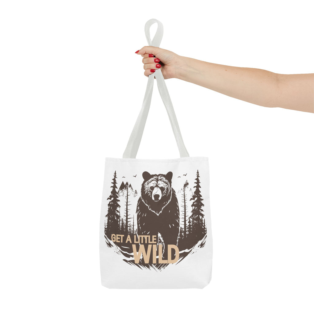 Get a Little Wild Tote Bag - Bear Forest Design | Durable Cotton Handle Market Bag