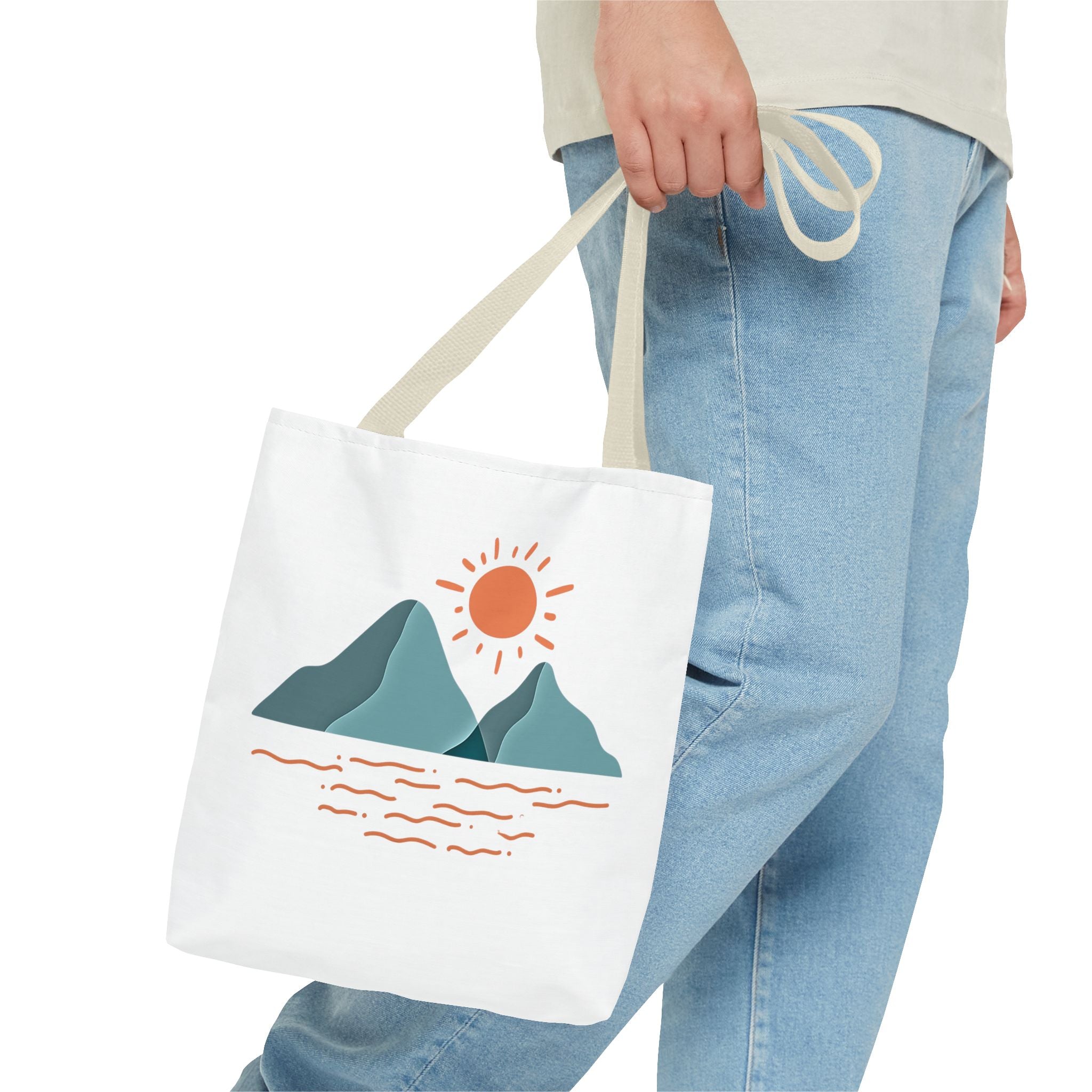 Mountain Sunrise Tote Bag - Minimal Nature Print by Wild & Wander (Free Shipping)