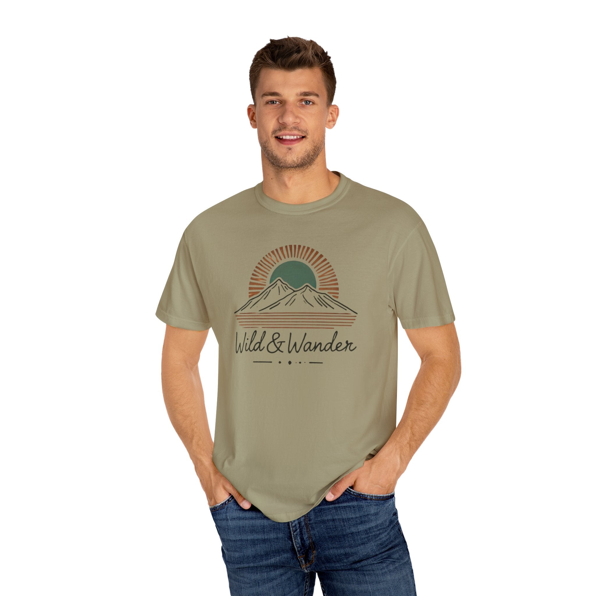 Wild & Wander Logo Comfort Tee | Nature Adventure Shirt | Soft Relaxed Fit Outdoorsy T-Shirt
