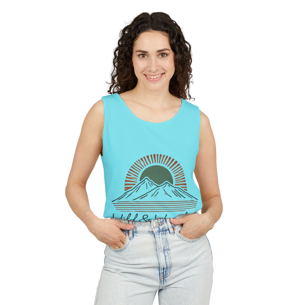 Wild & Wander Logo Tank - Comfort Colors Garment-Dyed Tank Top | Soft Adventure Lifestyle Shirt
