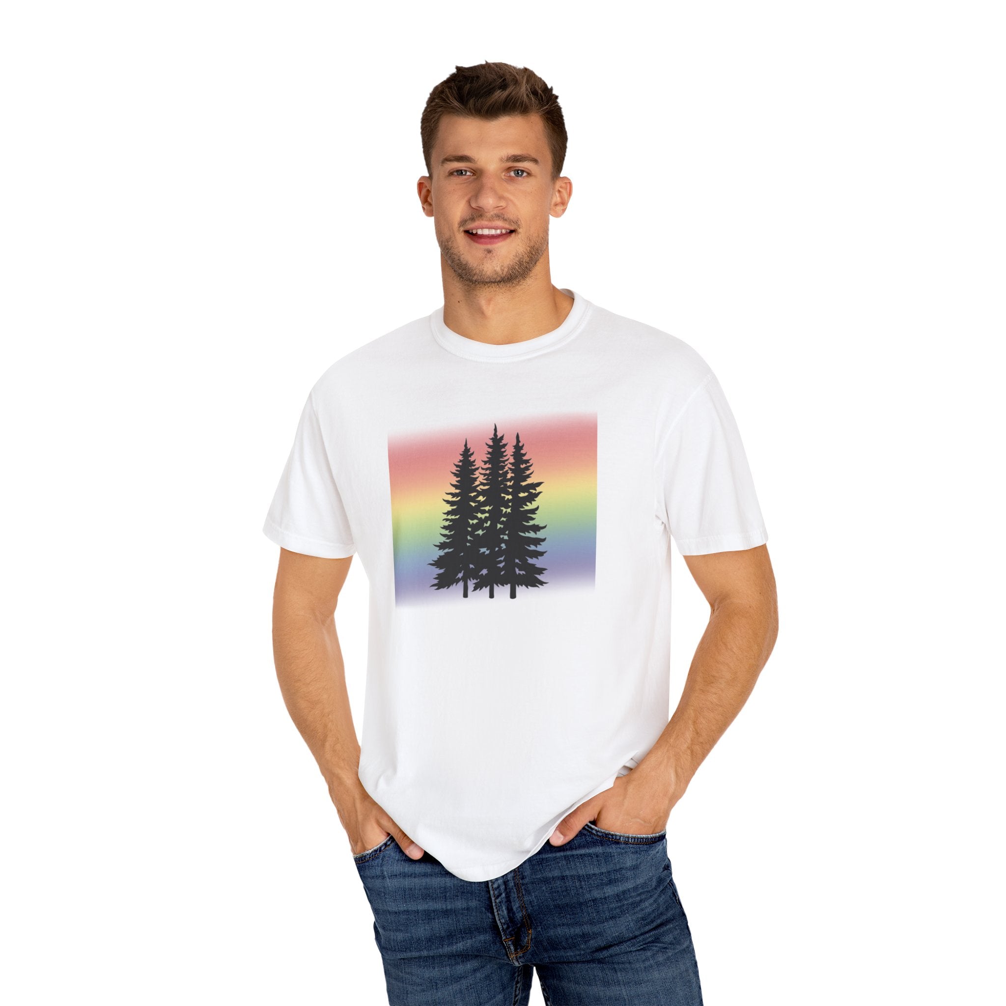 Rainbow Pride Tree Shirt | LGBTQ+ Nature Graphic Tee | Queer Forest T-Shirt | Gay Pride Apparel | Lesbian Owned Merch | Wild & Wander