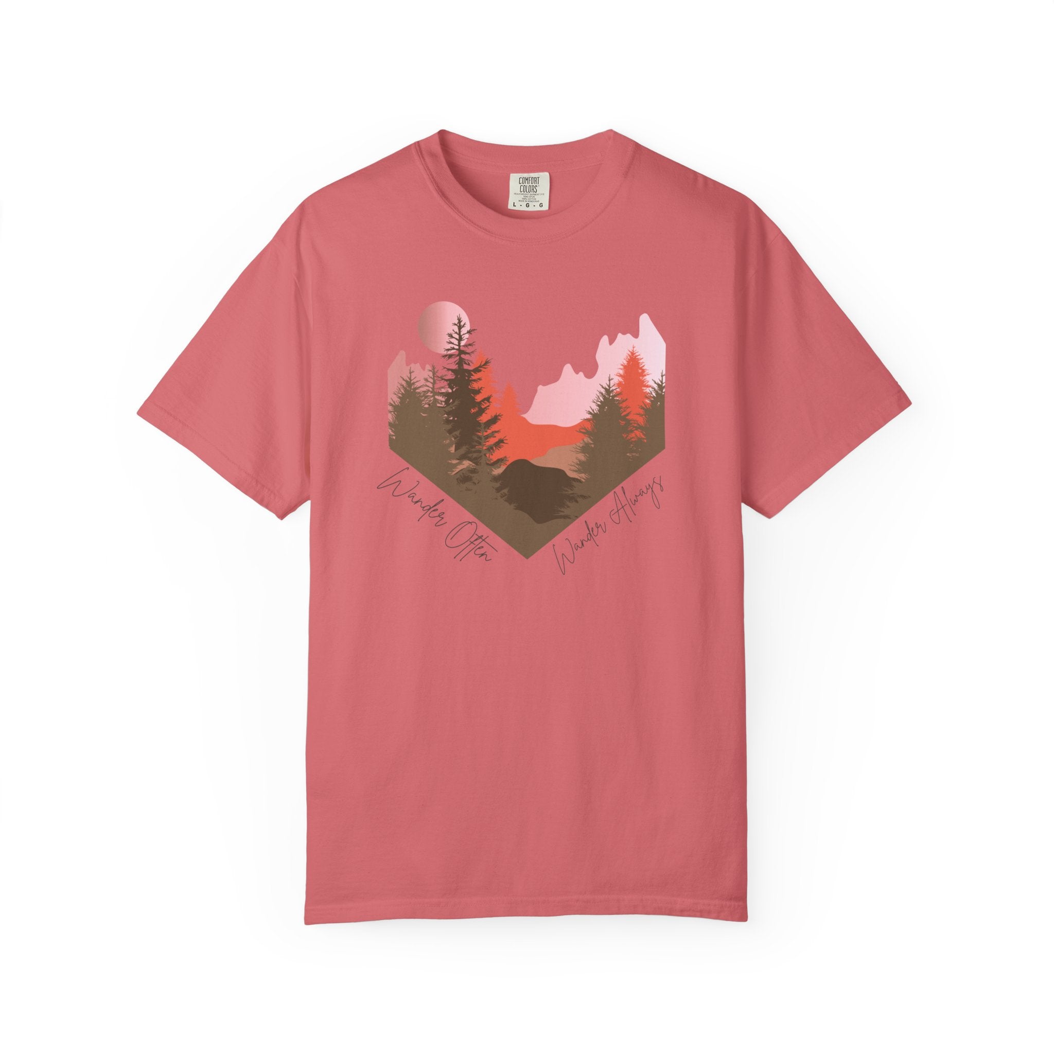 Wander Always Sunset T-Shirt | Wild & Wander Adventure Tee | Comfort Colors Garment-Dyed Shirt