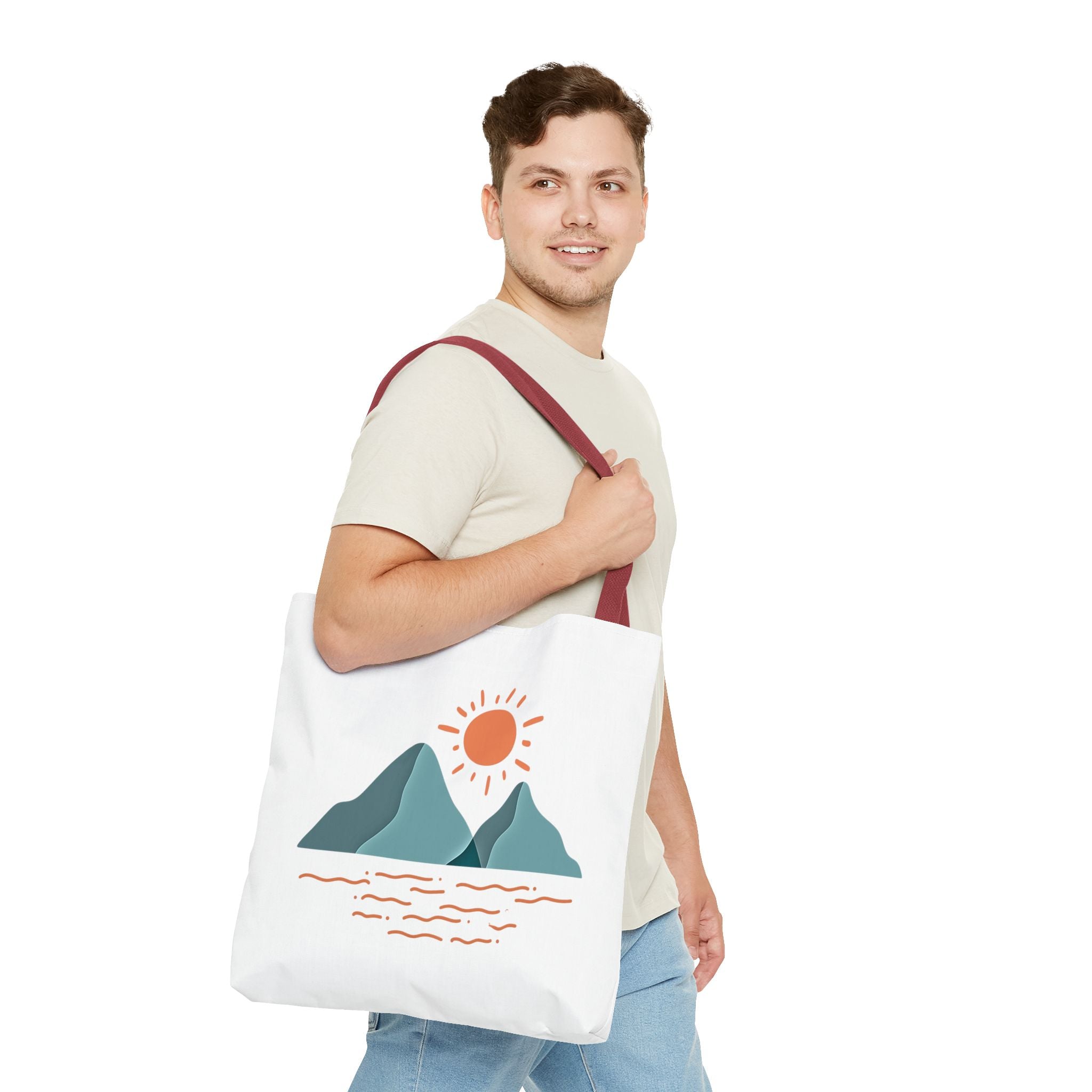 Mountain Sunrise Tote Bag - Minimal Nature Print by Wild & Wander (Free Shipping)