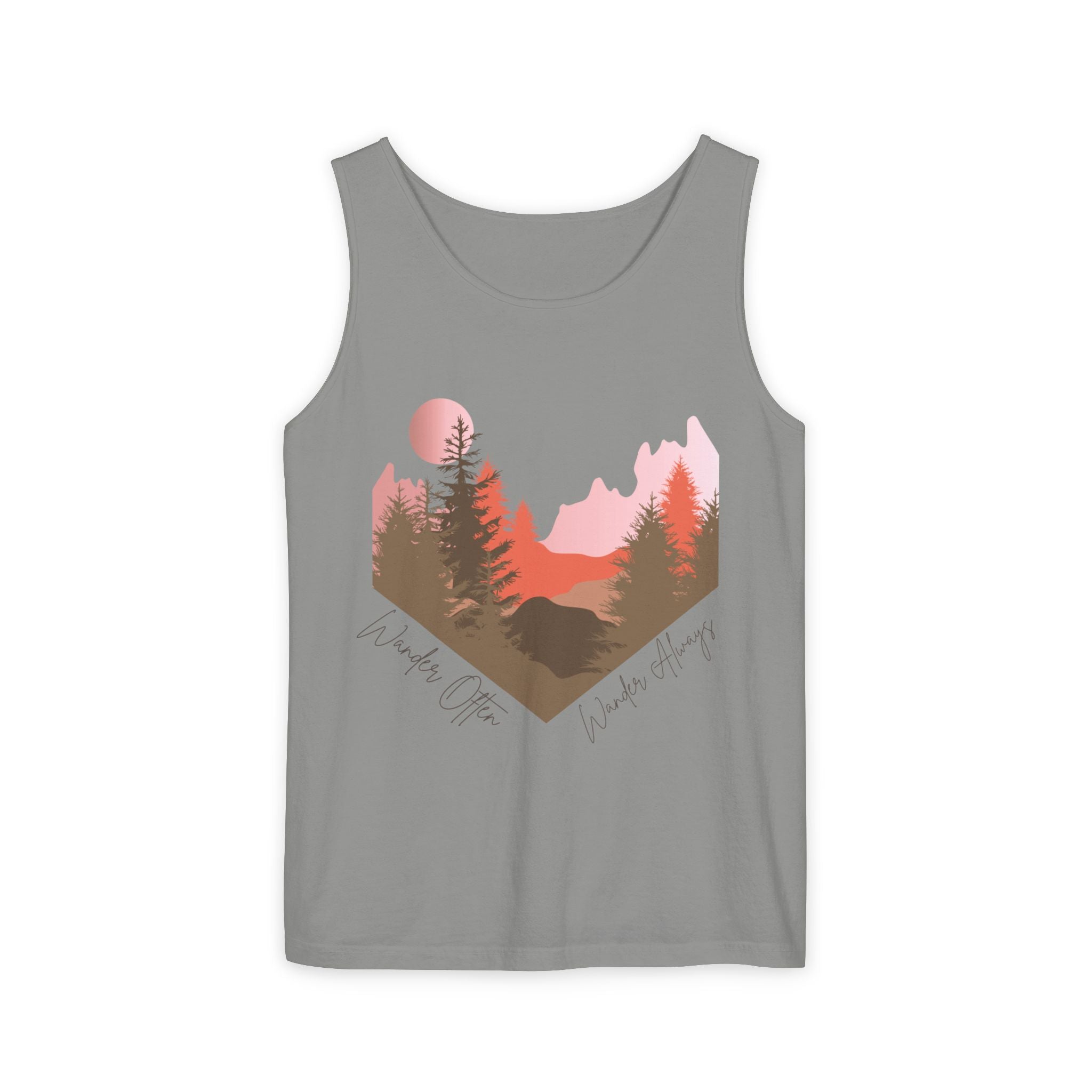 Wander Always Tank Top - Comfort Colors Garment-Dyed Muscle Tank | Wild & Wander Nature-Inspired Summer Shirt