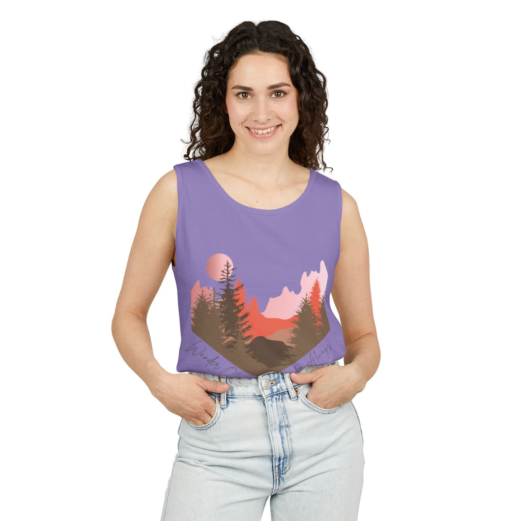Wander Always Tank Top - Comfort Colors Garment-Dyed Muscle Tank | Wild & Wander Nature-Inspired Summer Shirt