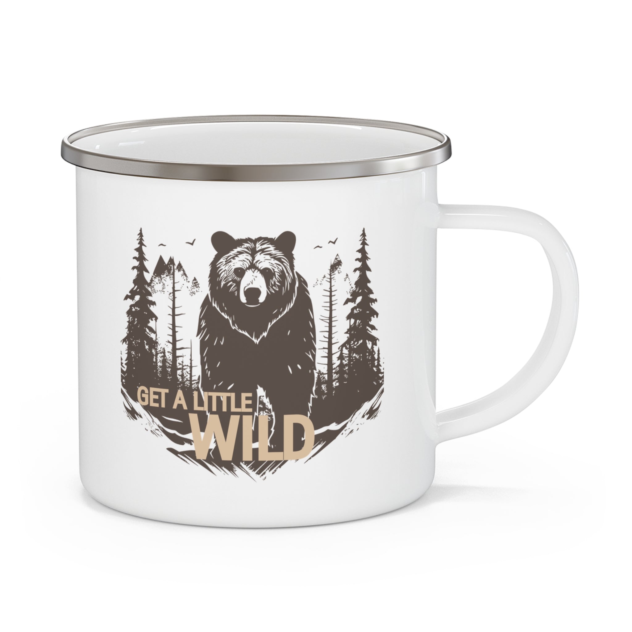 Get a Little Wild Camping Mug - Enamel Adventure Cup for Outdoor Coffee | Wild & Wander Mug