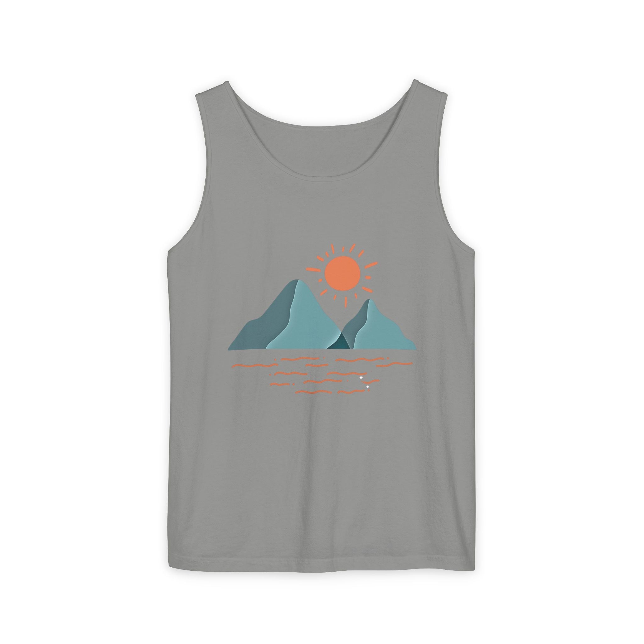 Mountain Sunrise Tank Top - Comfort Colors Garment-Dyed Unisex Muscle Tank | Soft Cotton Nature-Inspired Summer Shirt