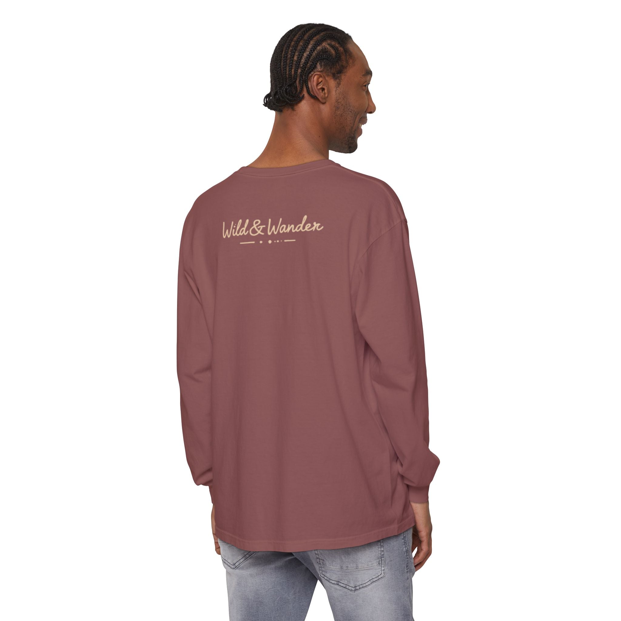 Wander Often Long Sleeve Shirt, Soft Nature Graphic Tee, Wild & Wander