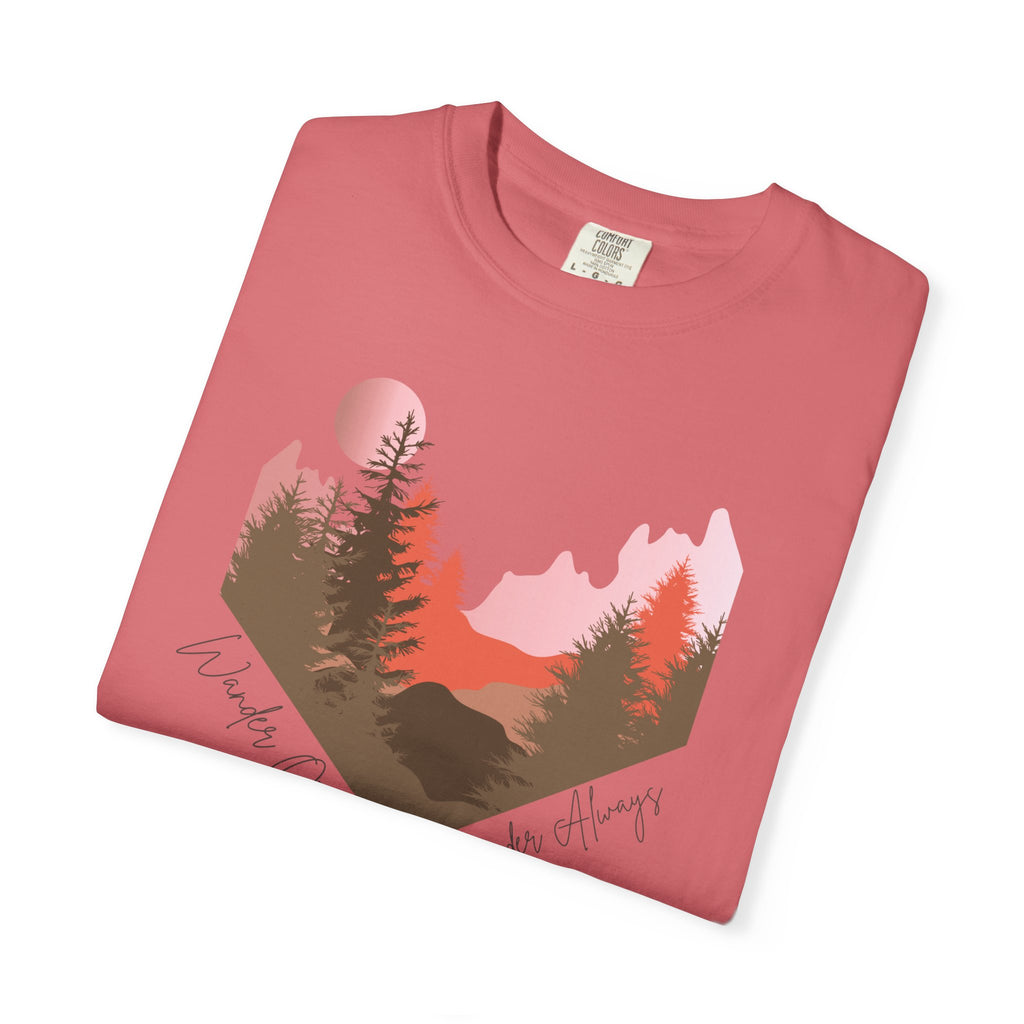Wander Always Sunset T-Shirt | Wild & Wander Adventure Tee | Comfort Colors Garment-Dyed Shirt