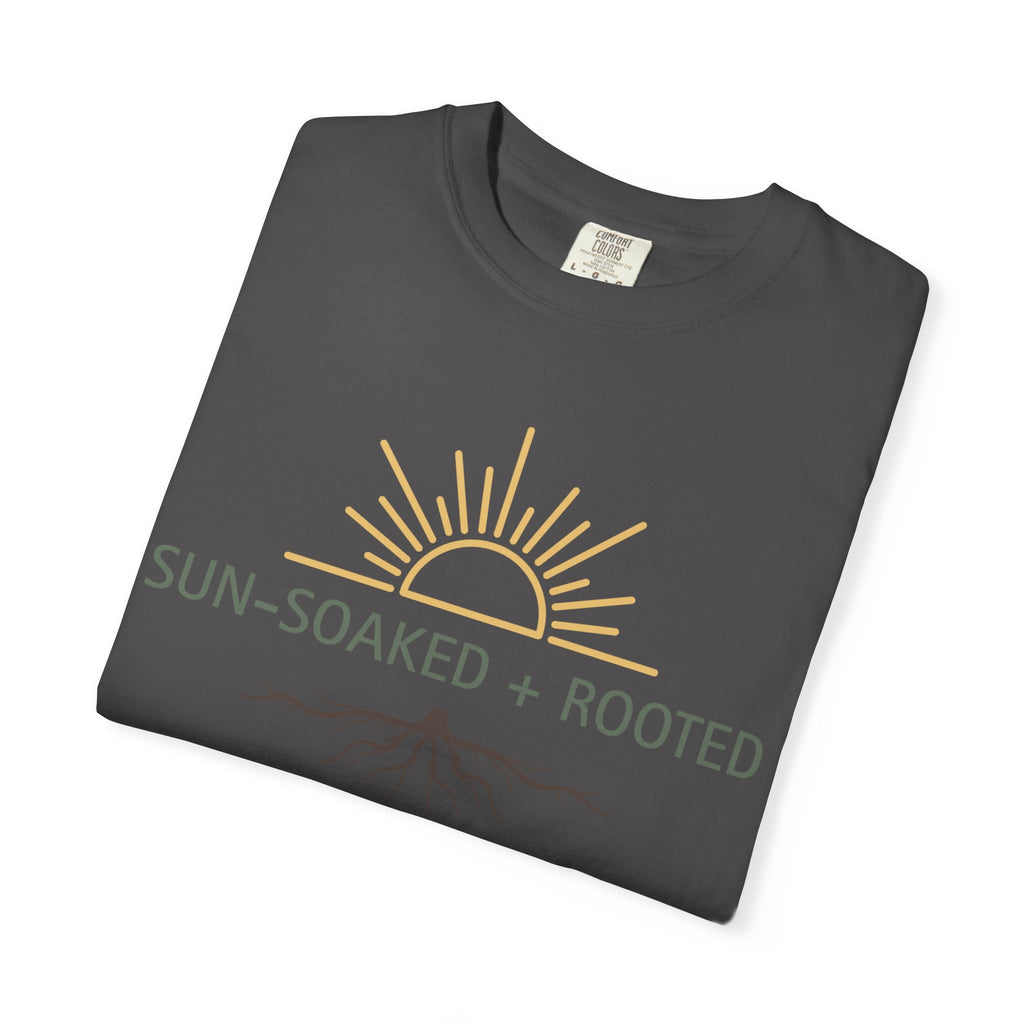 Wild & Wander Sun-Soaked + Rooted Tee - Comfort Colors Boho T-Shirt for Soft Summer Days