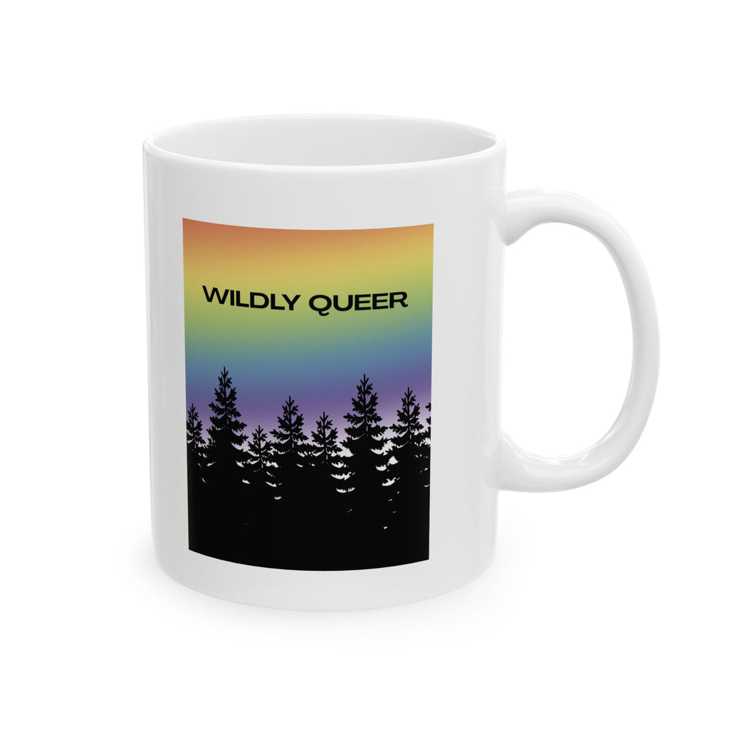 Wildly Queer Pride Mug | LGBTQ+ Coffee Cup | Rainbow Forest Design | Queer Morning Ritual Mug | Lesbian Pride Gift | Wild & Wander