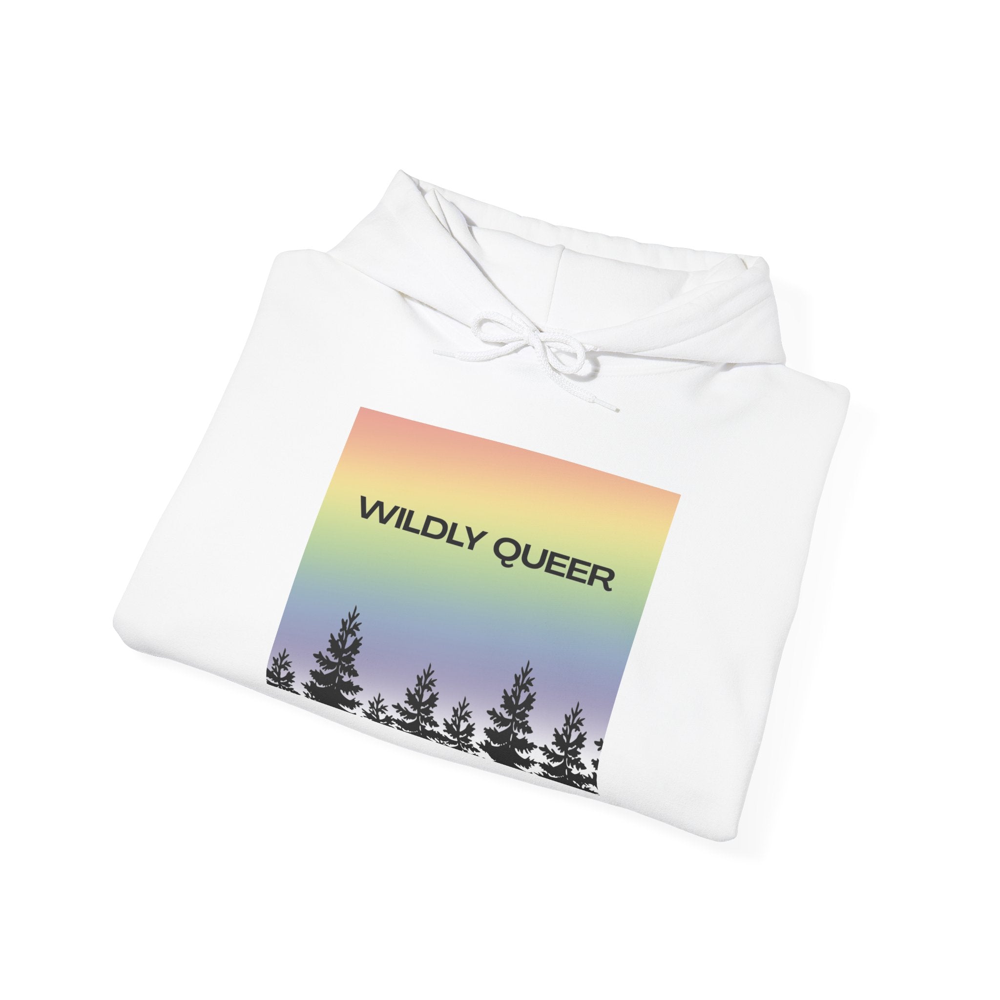 Wildly Queer Pride Hoodie | LGBTQ+ Forest Sweatshirt | Rainbow Tree Graphic Pullover | Gay Pride Hoodie | Wild & Wander