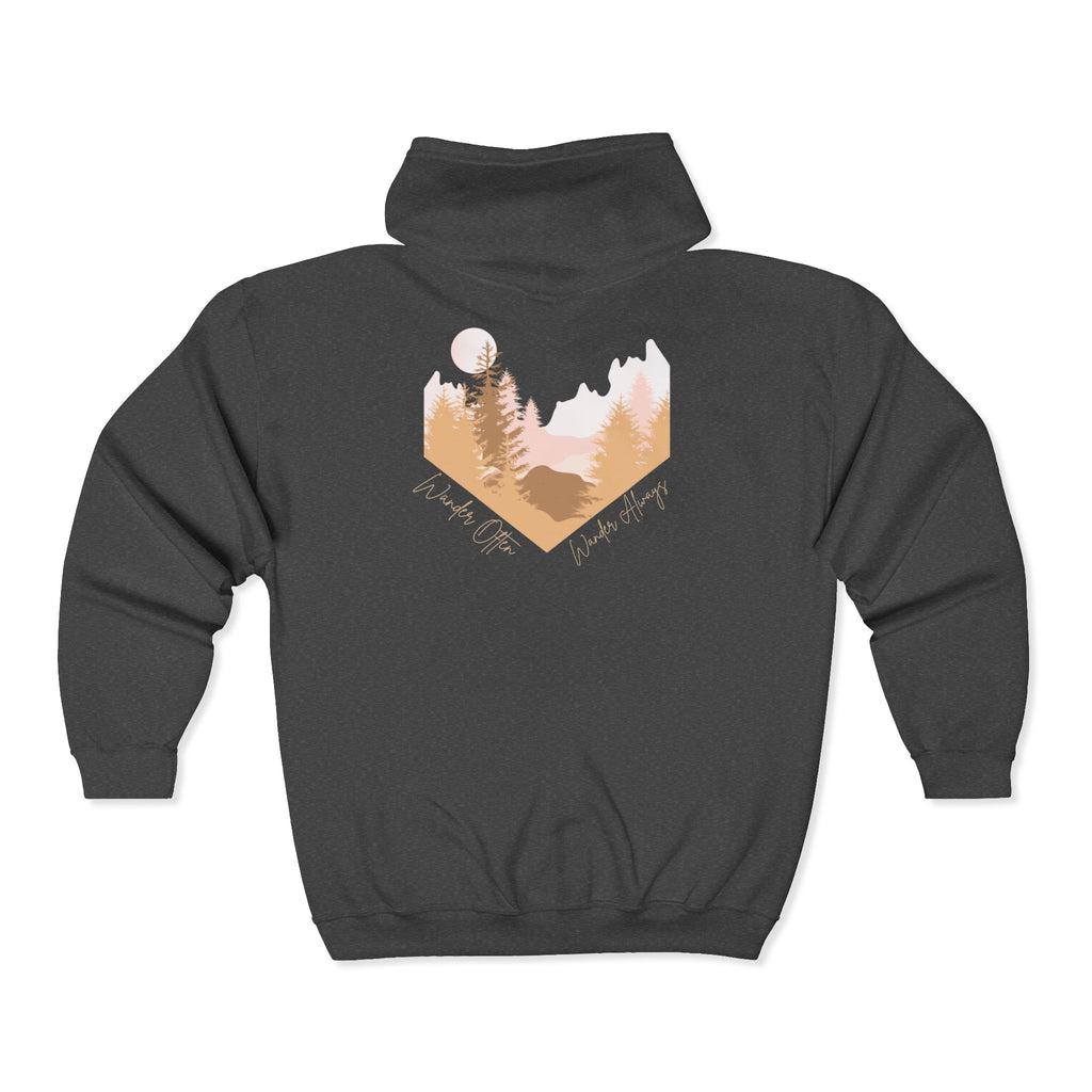 Wander Often Zip-Up Hoodie - Cozy Fleece Adventure Jacket | Wild & Wander Embroidered Zip-Up Sweatshirt