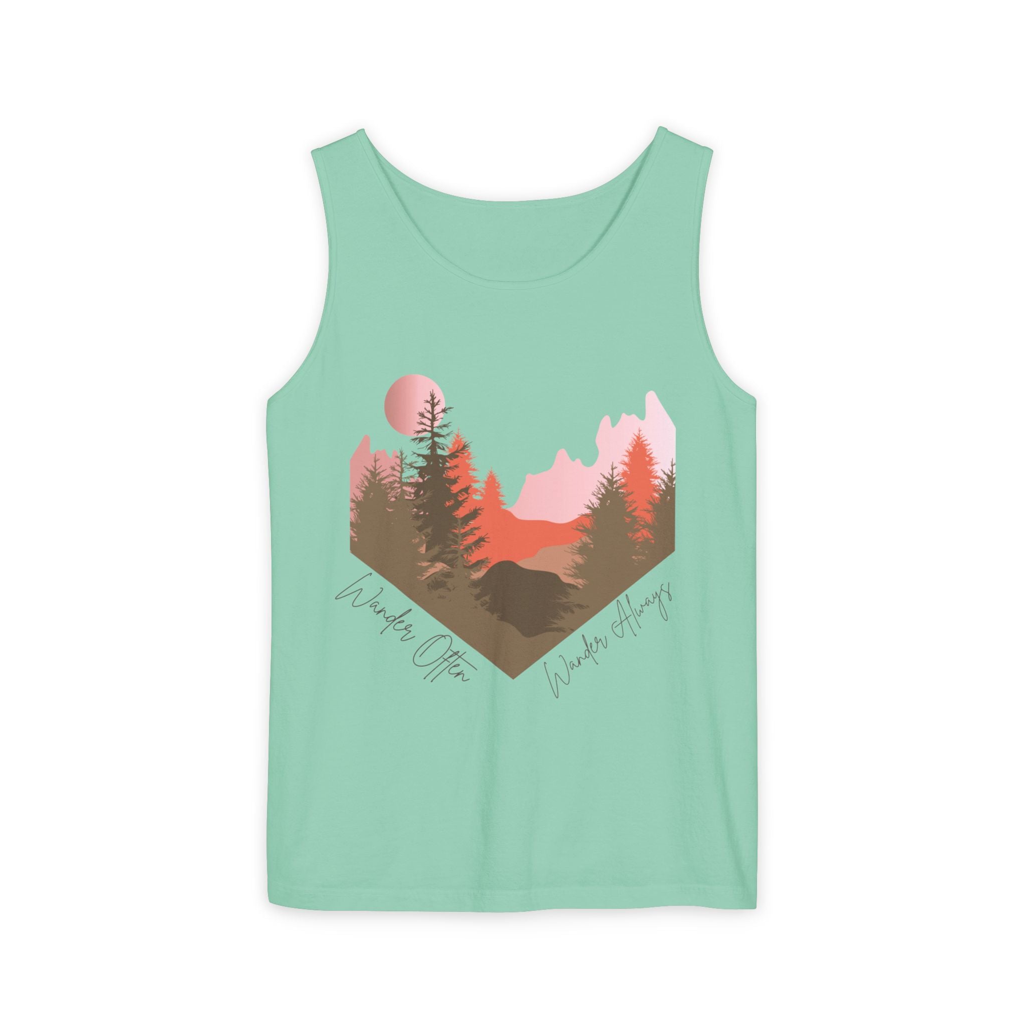 Wander Always Tank Top - Comfort Colors Garment-Dyed Muscle Tank | Wild & Wander Nature-Inspired Summer Shirt