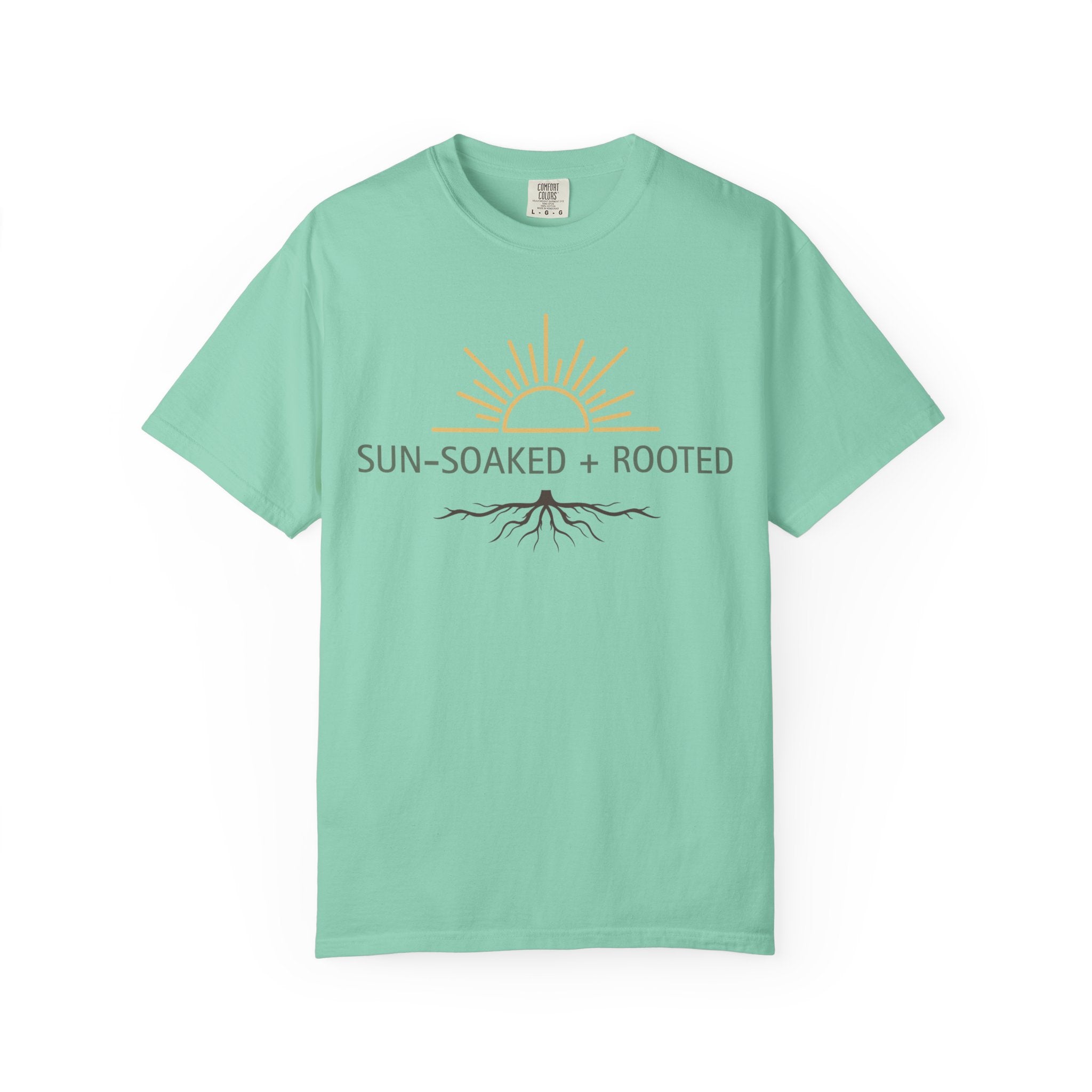 Wild & Wander Sun-Soaked + Rooted Tee - Comfort Colors Boho T-Shirt for Soft Summer Days