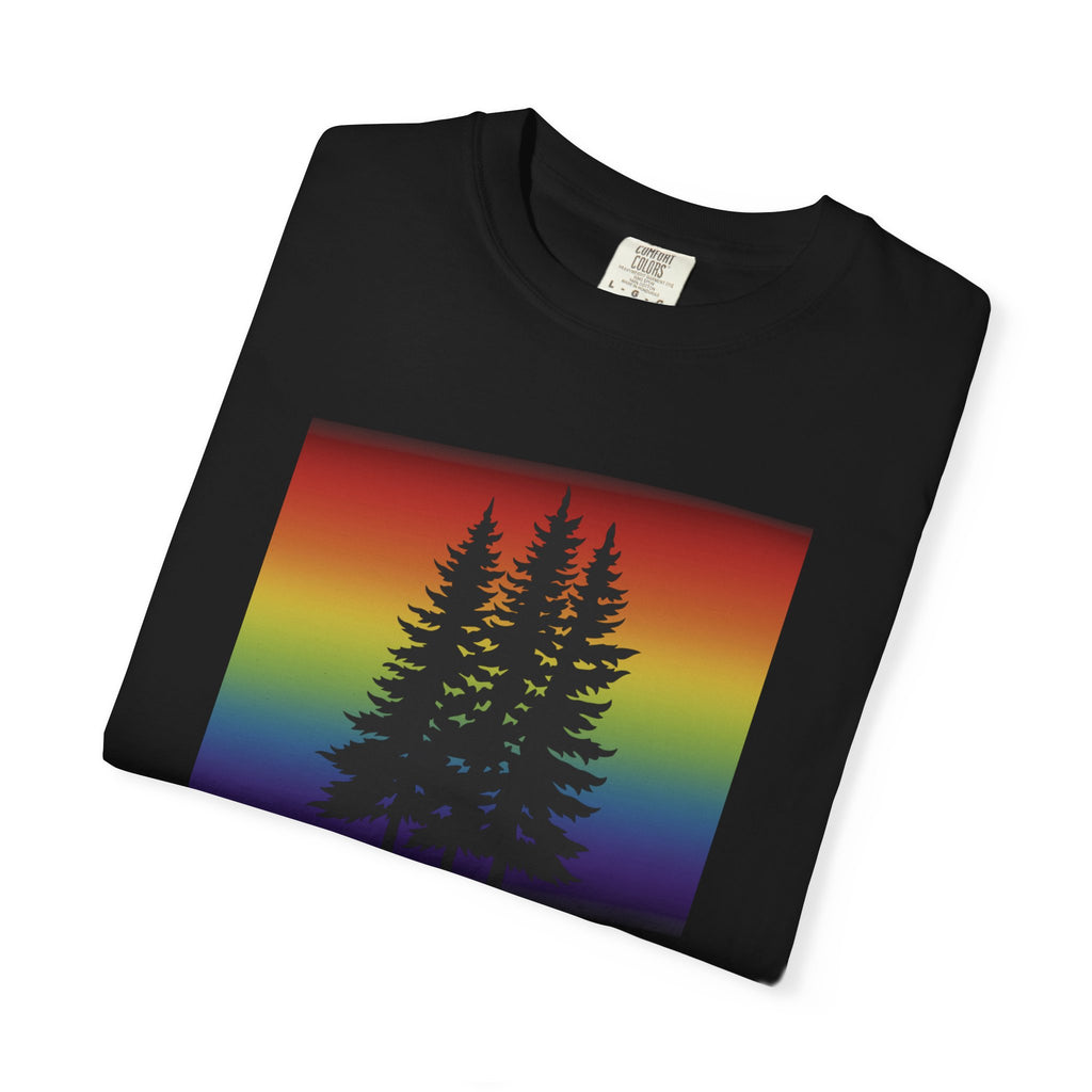 Rainbow Pride Tree Shirt | LGBTQ+ Nature Graphic Tee | Queer Forest T-Shirt | Gay Pride Apparel | Lesbian Owned Merch | Wild & Wander