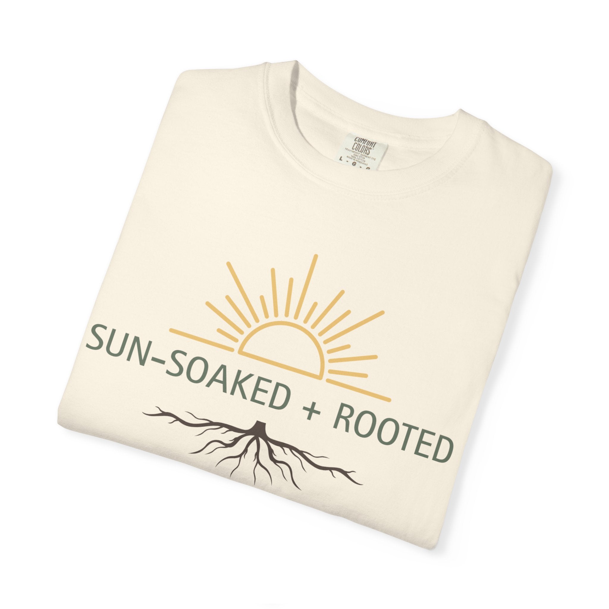 Wild & Wander Sun-Soaked + Rooted Tee - Comfort Colors Boho T-Shirt for Soft Summer Days