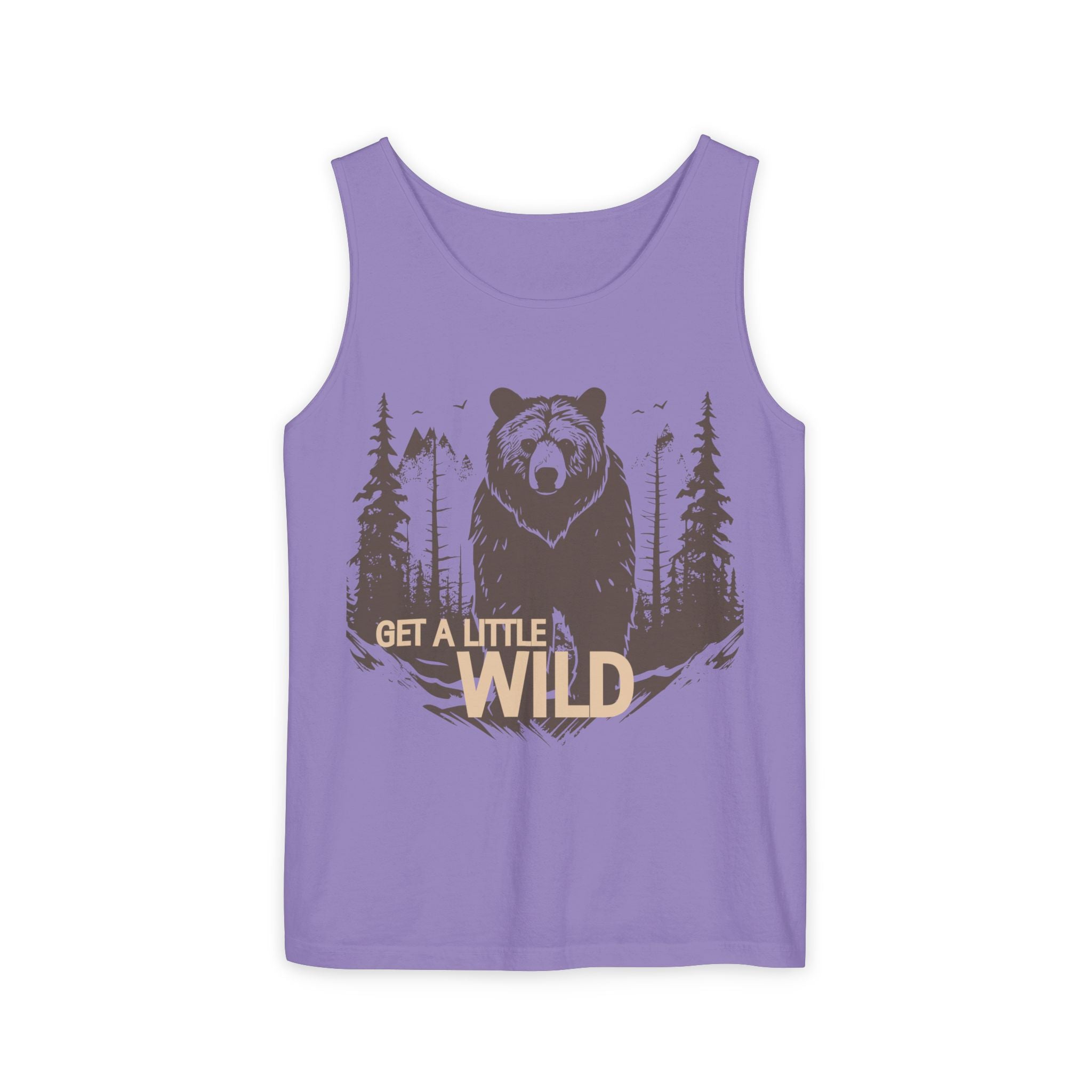 Get a Little Wild Bear Tank Top - Nature Graphic | Soft Garment-Dyed Unisex Fit