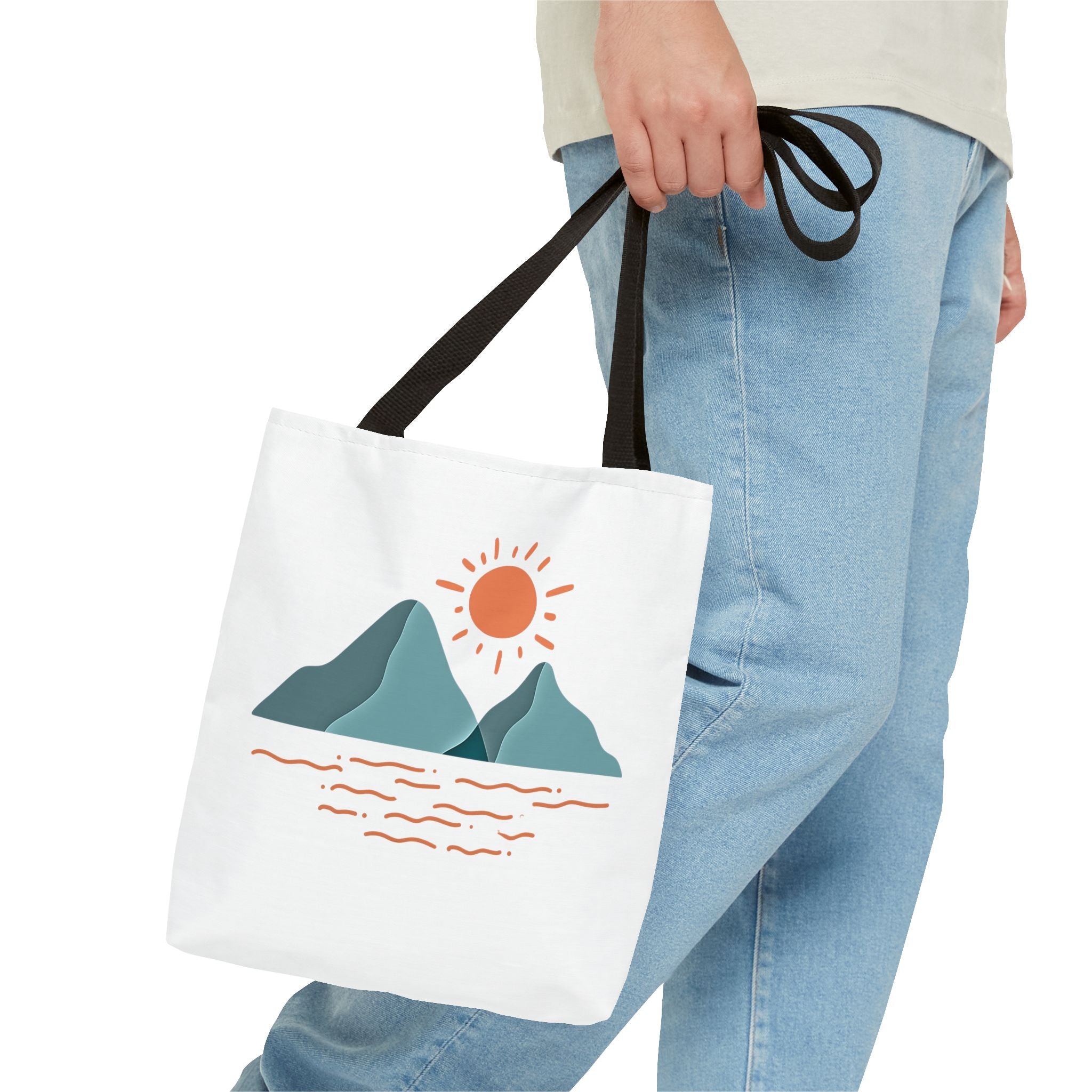Mountain Sunrise Tote Bag - Minimal Nature Print by Wild & Wander (Free Shipping)