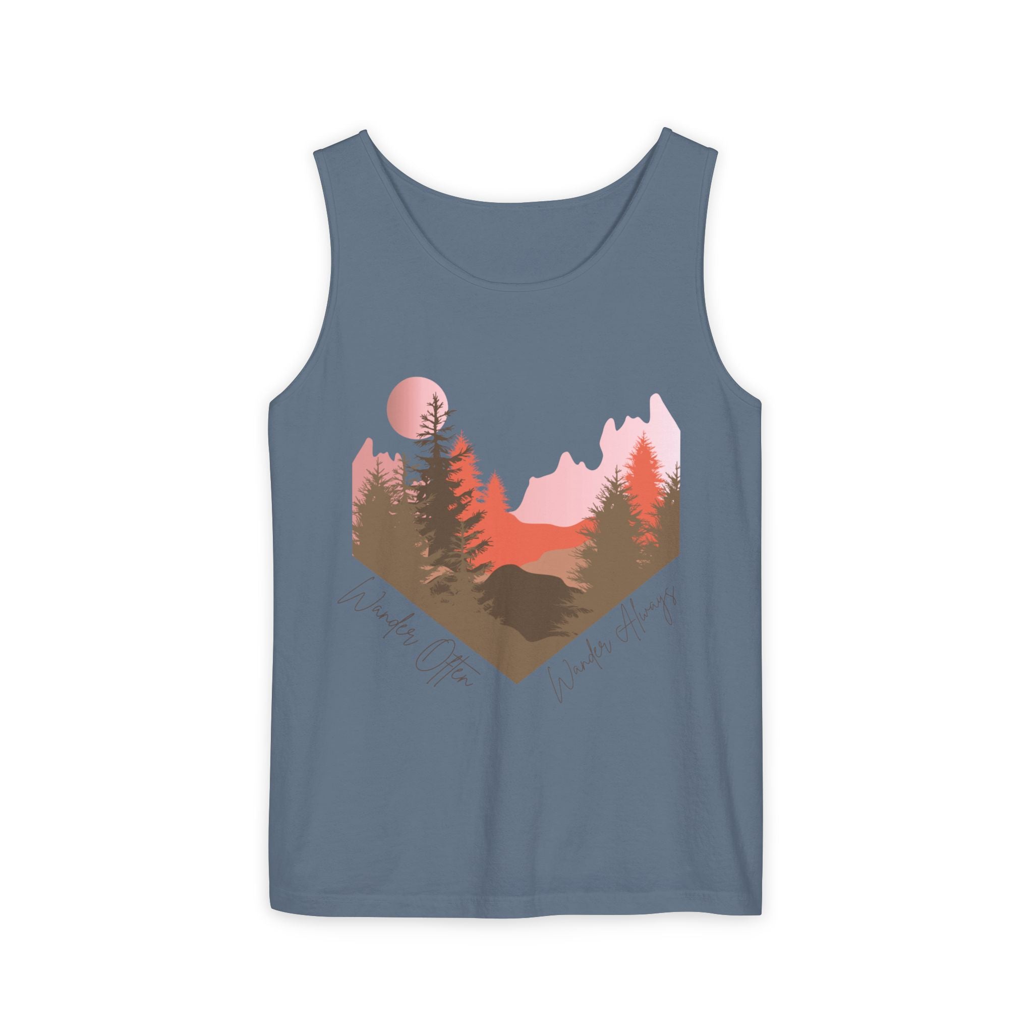 Wander Always Tank Top - Comfort Colors Garment-Dyed Muscle Tank | Wild & Wander Nature-Inspired Summer Shirt