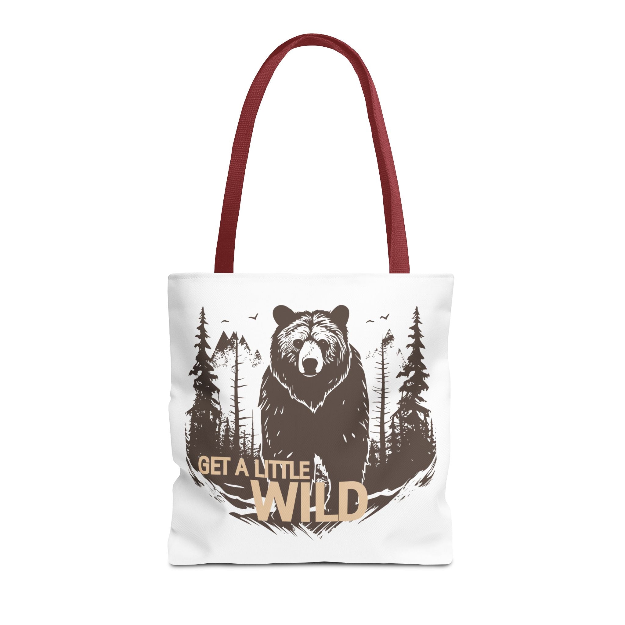 Get a Little Wild Tote Bag - Bear Forest Design | Durable Cotton Handle Market Bag