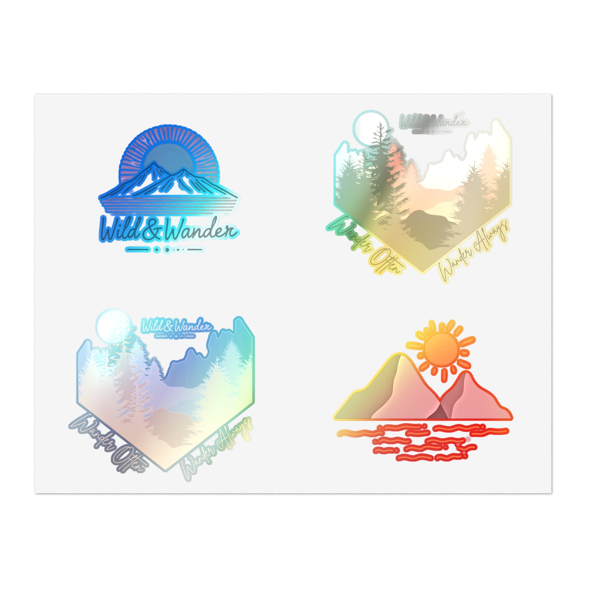 Sunrise Adventure Sticker Sheet - Wild & Wander Nature-Inspired Vinyl Stickers for Laptops, Journals + More