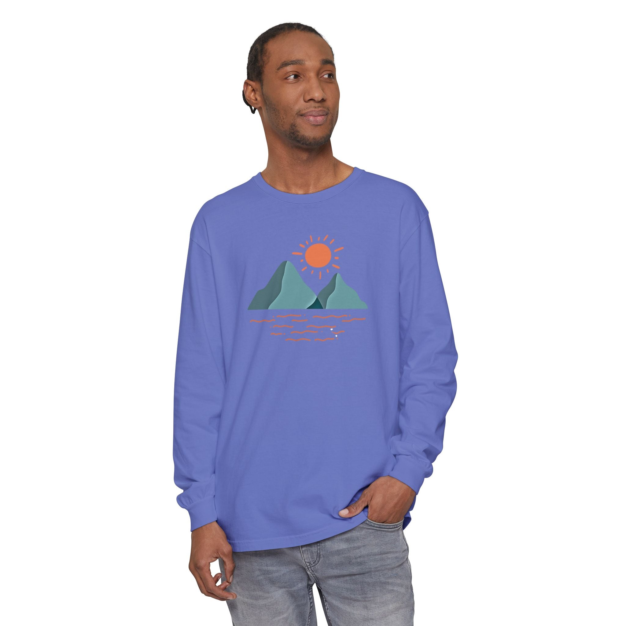 Mountain Sunrise Long Sleeve Tee - Wild & Wander Adventure Shirt