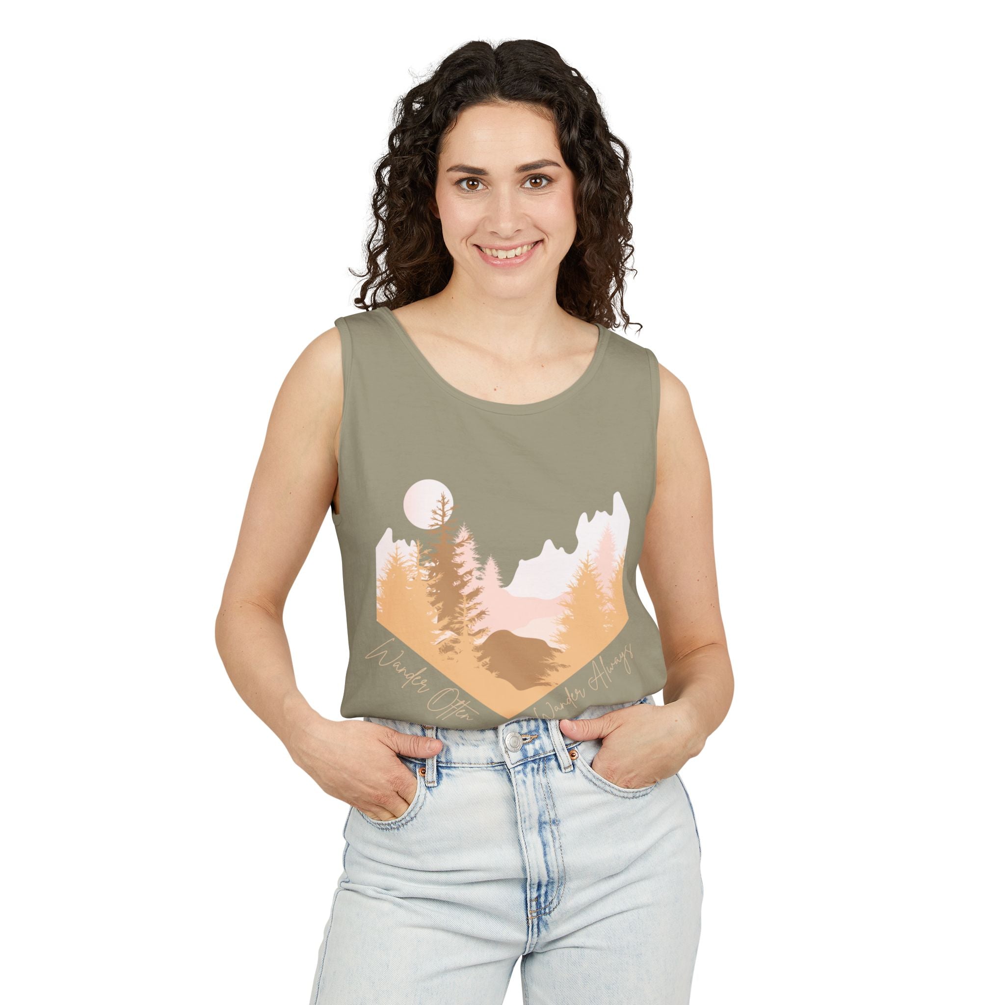 Wander Often Tank Top - Comfort Colors Garment-Dyed Muscle Tank | Earthy Adventure Summer Shirt by Wild & Wander
