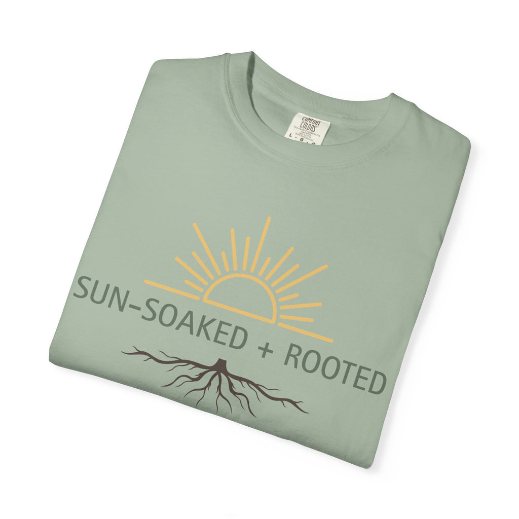 Wild & Wander Sun-Soaked + Rooted Tee - Comfort Colors Boho T-Shirt for Soft Summer Days