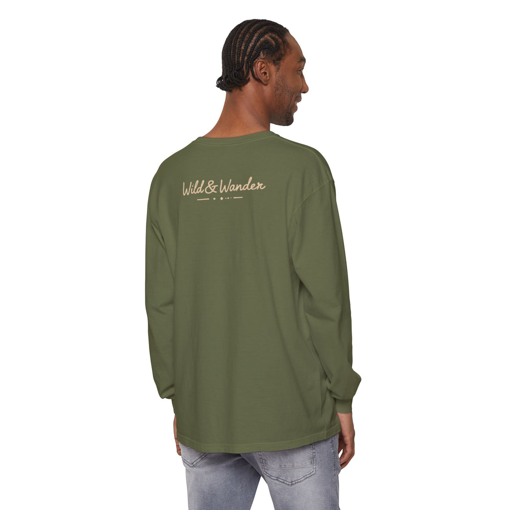 Wander Often Long Sleeve Shirt, Soft Nature Graphic Tee, Wild & Wander