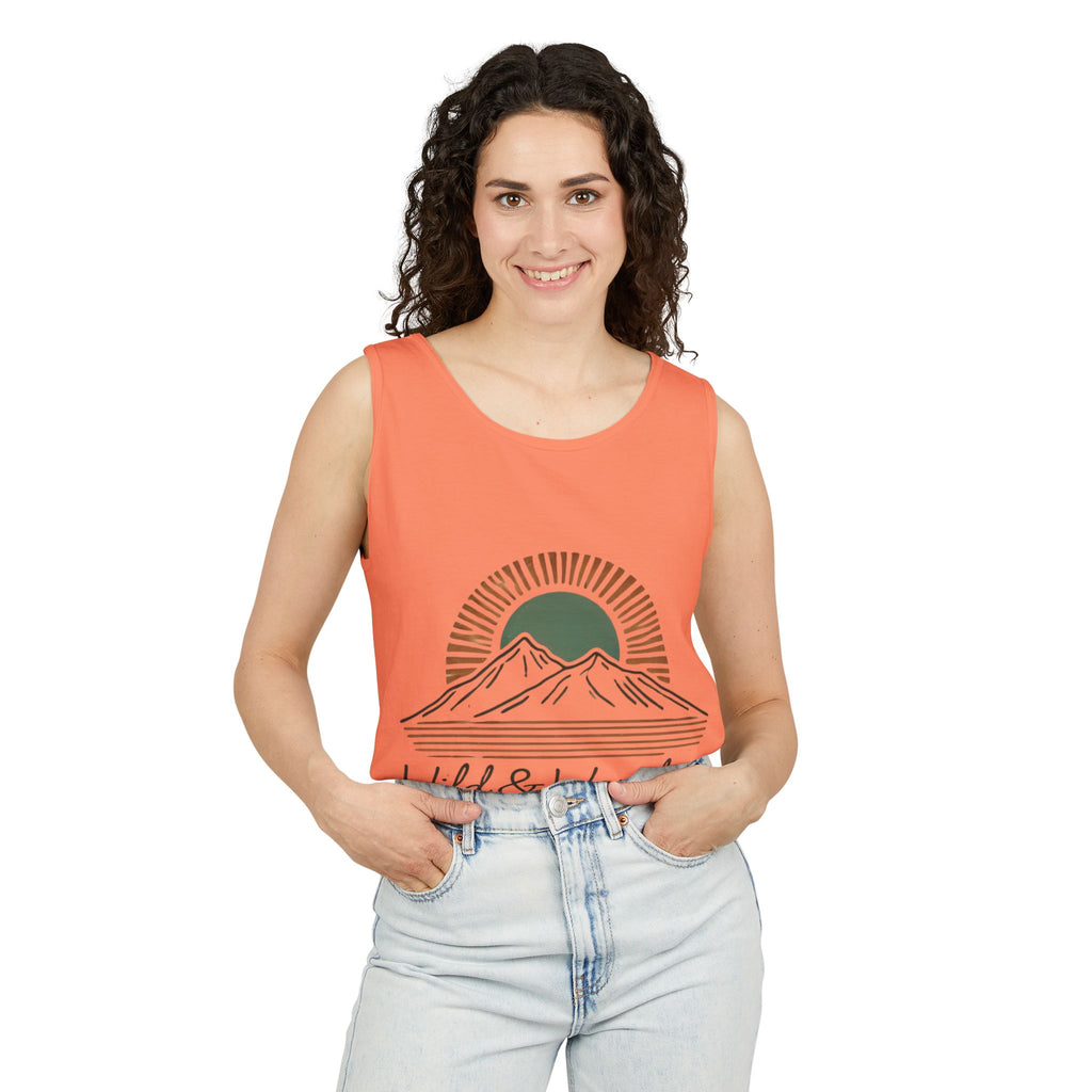 Wild & Wander Logo Tank - Comfort Colors Garment-Dyed Tank Top | Soft Adventure Lifestyle Shirt