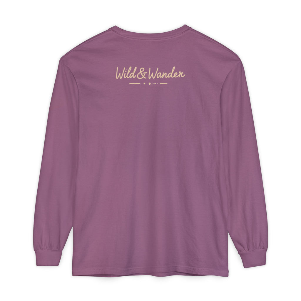 Wander Often Long Sleeve Shirt, Soft Nature Graphic Tee, Wild & Wander